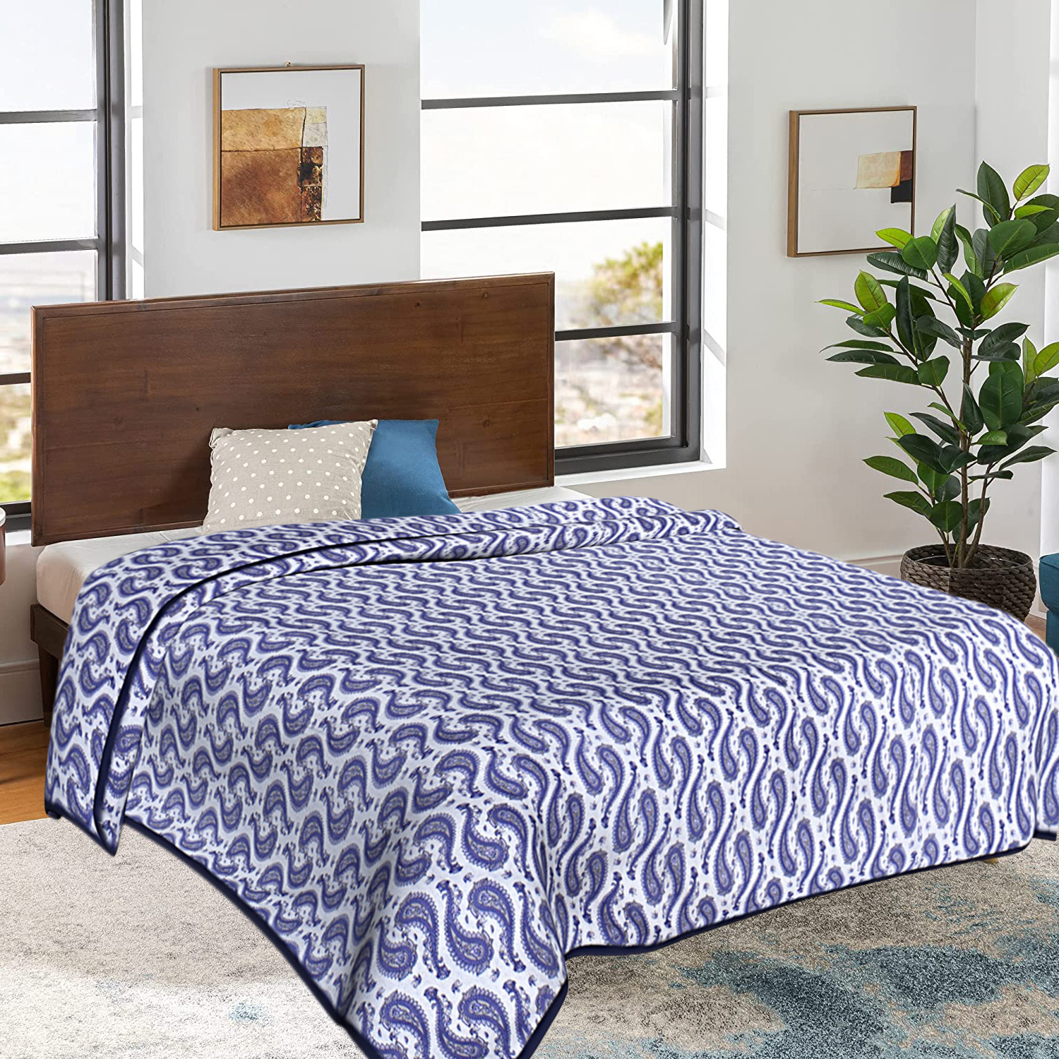 Kuber Industries Cotton Soft Lightweight Carry Design Reversible Single Bed Dohar | Blanket | AC Quilt for Home & Travel (Purple)