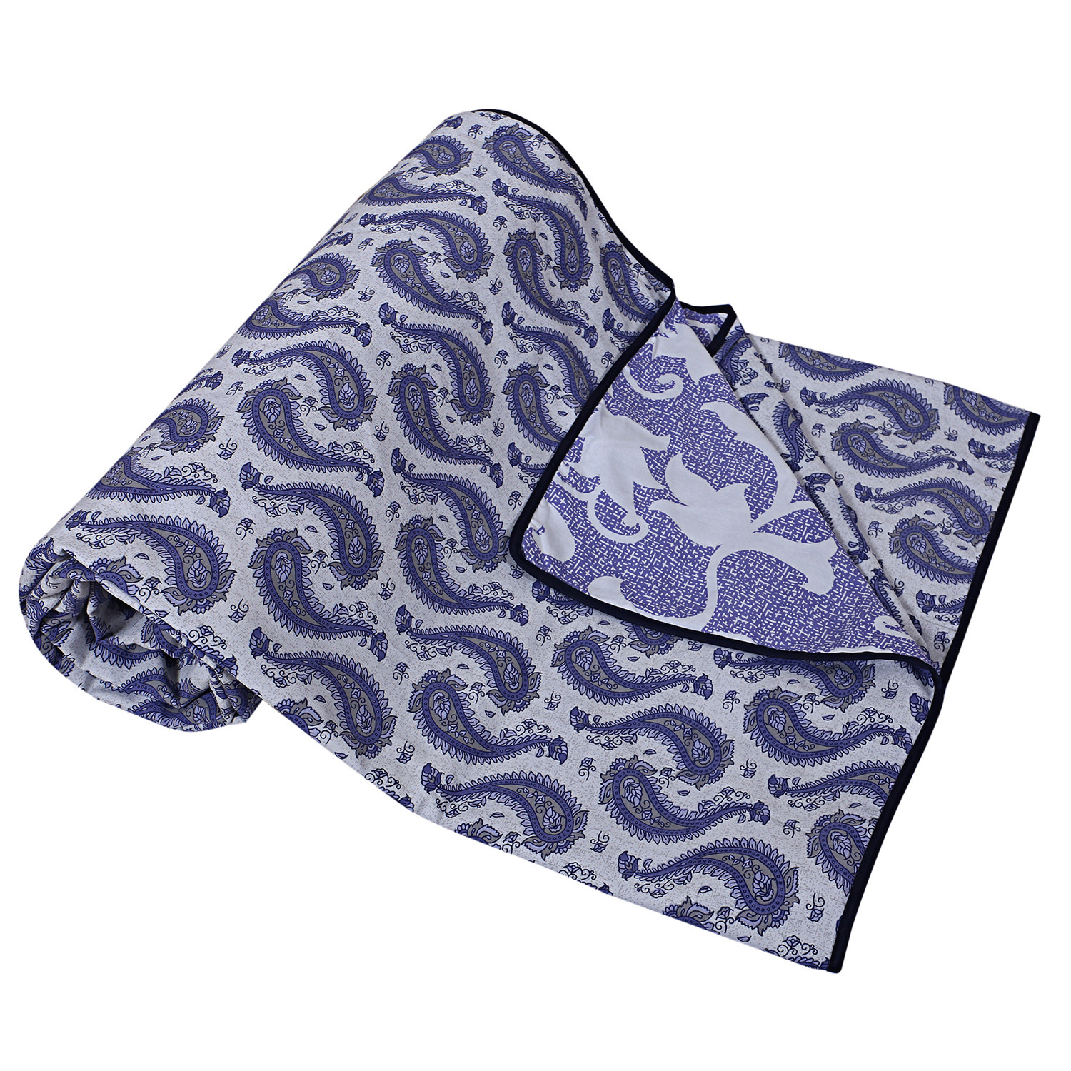 Kuber Industries Cotton Soft Lightweight Carry Design Reversible Single Bed Dohar | Blanket | AC Quilt for Home & Travel (Purple)
