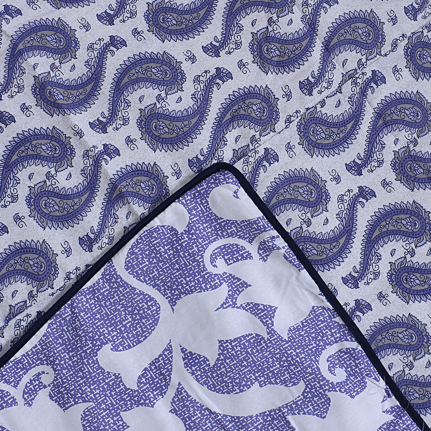 Kuber Industries Cotton Soft Lightweight Carry Design Reversible Single Bed Dohar | Blanket | AC Quilt for Home & Travel (Purple)