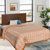 Kuber Industries Cotton Soft Lightweight Paisley Design Reversible Single Bed Dohar | Blanket | AC Quilt for Home &amp; Travel (Orange)