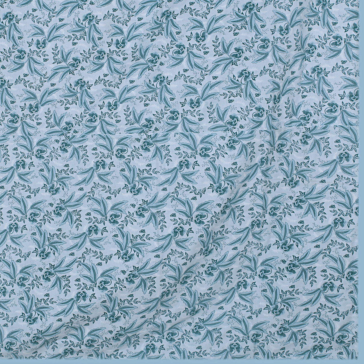Kuber Industries Cotton Soft Lightweight Tropical Plant Design Reversible Single Bed Dohar | Blanket | AC Quilt for Home & Travel (Sky Blue)