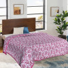 Kuber Industries Cotton Soft Lightweight Tropical Plant Design Reversible Single Bed Dohar | Blanket | AC Quilt for Home &amp; Travel (Pink)