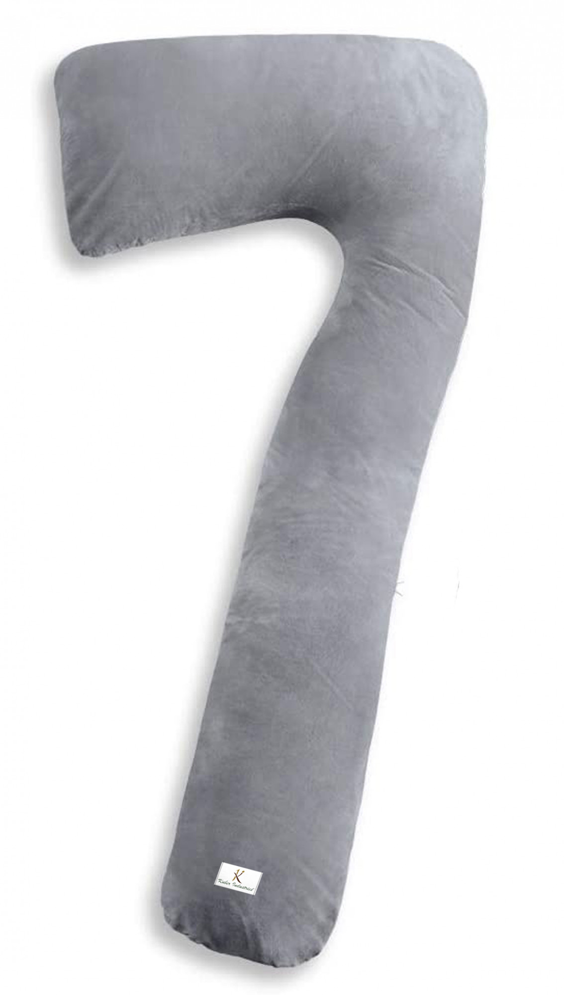 Kuber Industries Cotton Ultra Soft Hollow Fibre L Shaped Maternity Pillow,Pregnancy Pillow,Body Pillow with Zippered Cover (Grey)-KUBMRT11431