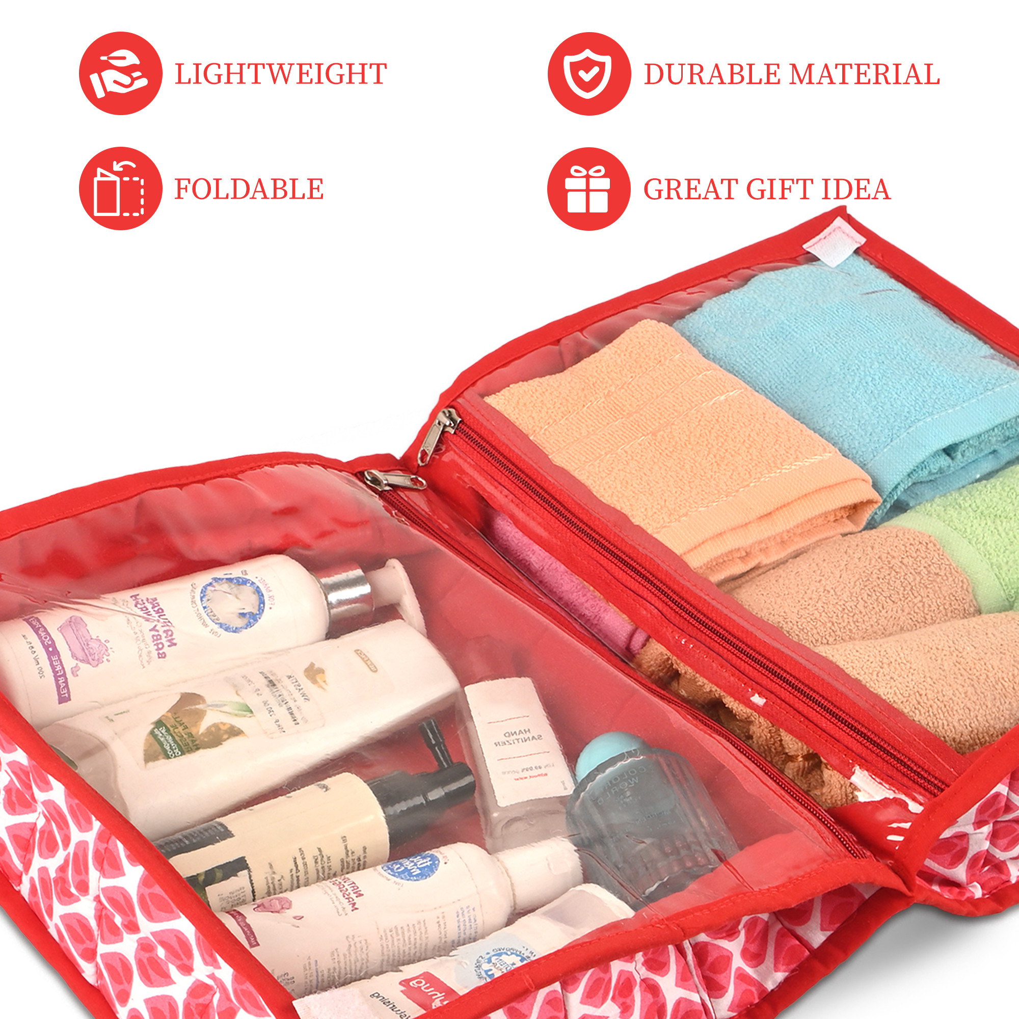 Kuber Industries Cotton Undergarments Organizer for Women with 2 Compartments  Wardrobe Organizer for Storage Underwear Socks Bras Ties and Scarves  Leaf Print - Pink