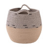 Kuber Industries Cotton Woven Storage Basket With Handle|Shelf Basket Hamper|Organizer for Toys, Socks, Cosmetic|Capacity 22 L|BEIGE|