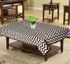 Kuber Industries Cotton Zig Zag Print 4 Seater Center Table Cover/Table Cloth For Home Decorative 60 In. x 40 In. (Brown) 54KM4377