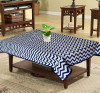 Kuber Industries Cotton Zig Zag Print 4 Seater Center Table Cover/Table Cloth For Home Decorative 60 In. x 40 In. (Blue) 54KM4378