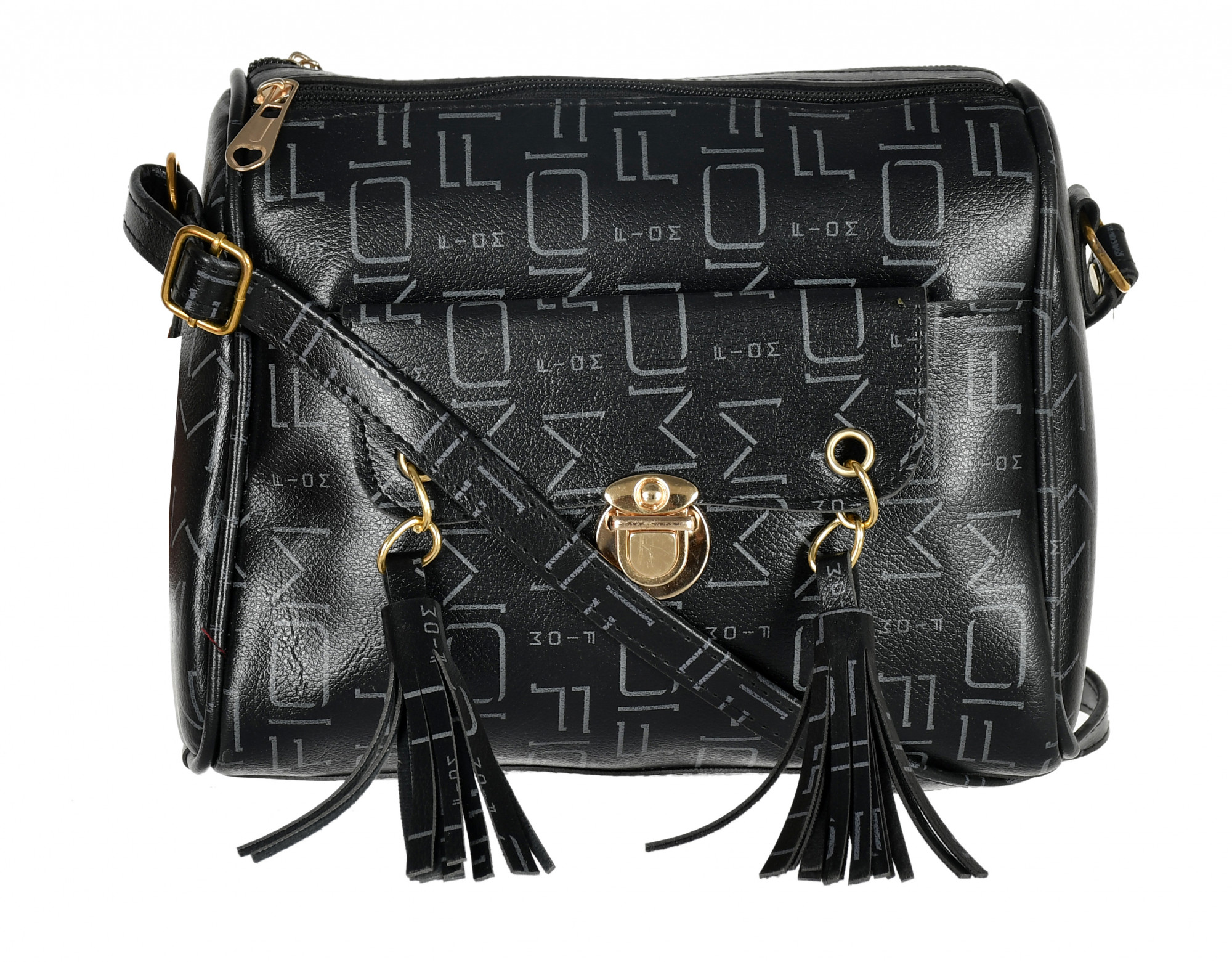 Kuber Industries Crossbody Bag for Women Stylish Designer Purse with Adjustable Shoulder Strap (Black)