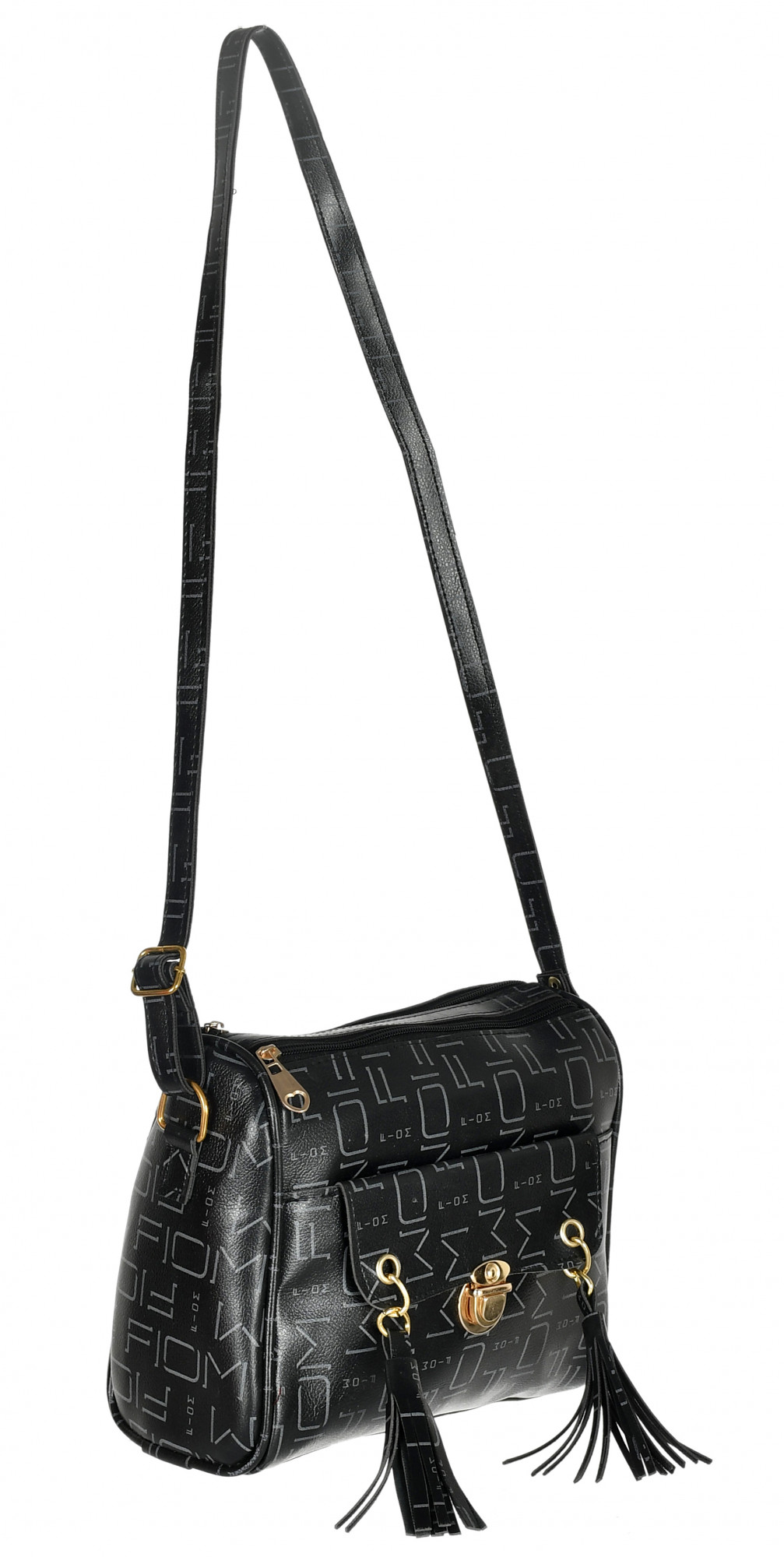 Kuber Industries Crossbody Bag for Women Stylish Designer Purse with Adjustable Shoulder Strap (Black)