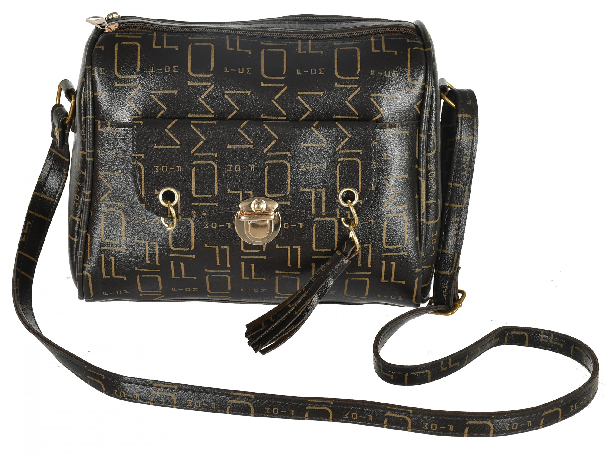 Kuber Industries Crossbody Bag for Women Stylish Designer Purse with Adjustable Shoulder Strap (Set of 2,Black & Brown)