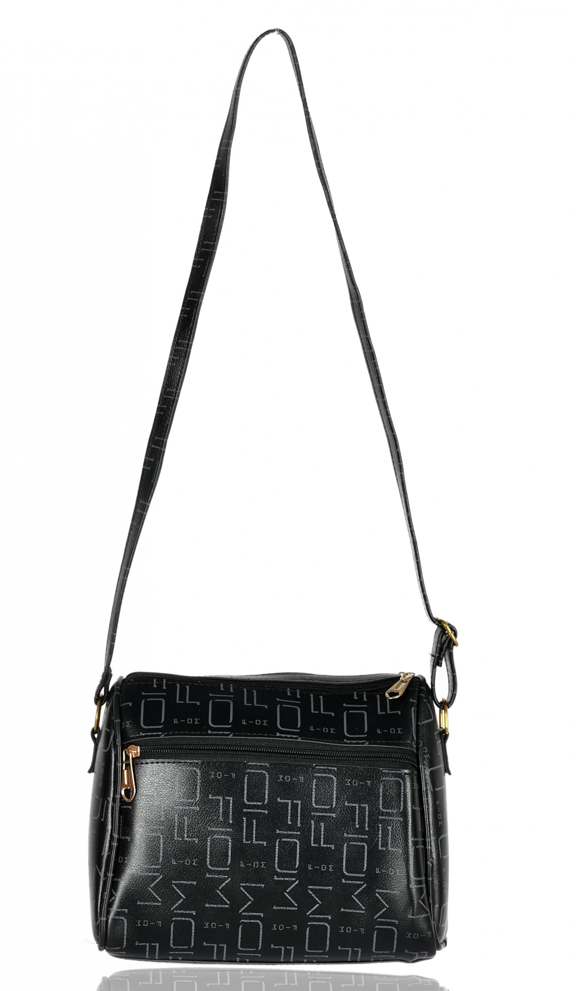 Kuber Industries Crossbody Bag for Women Stylish Designer Purse with Adjustable Shoulder Strap (Set of 2,Black & Cream)