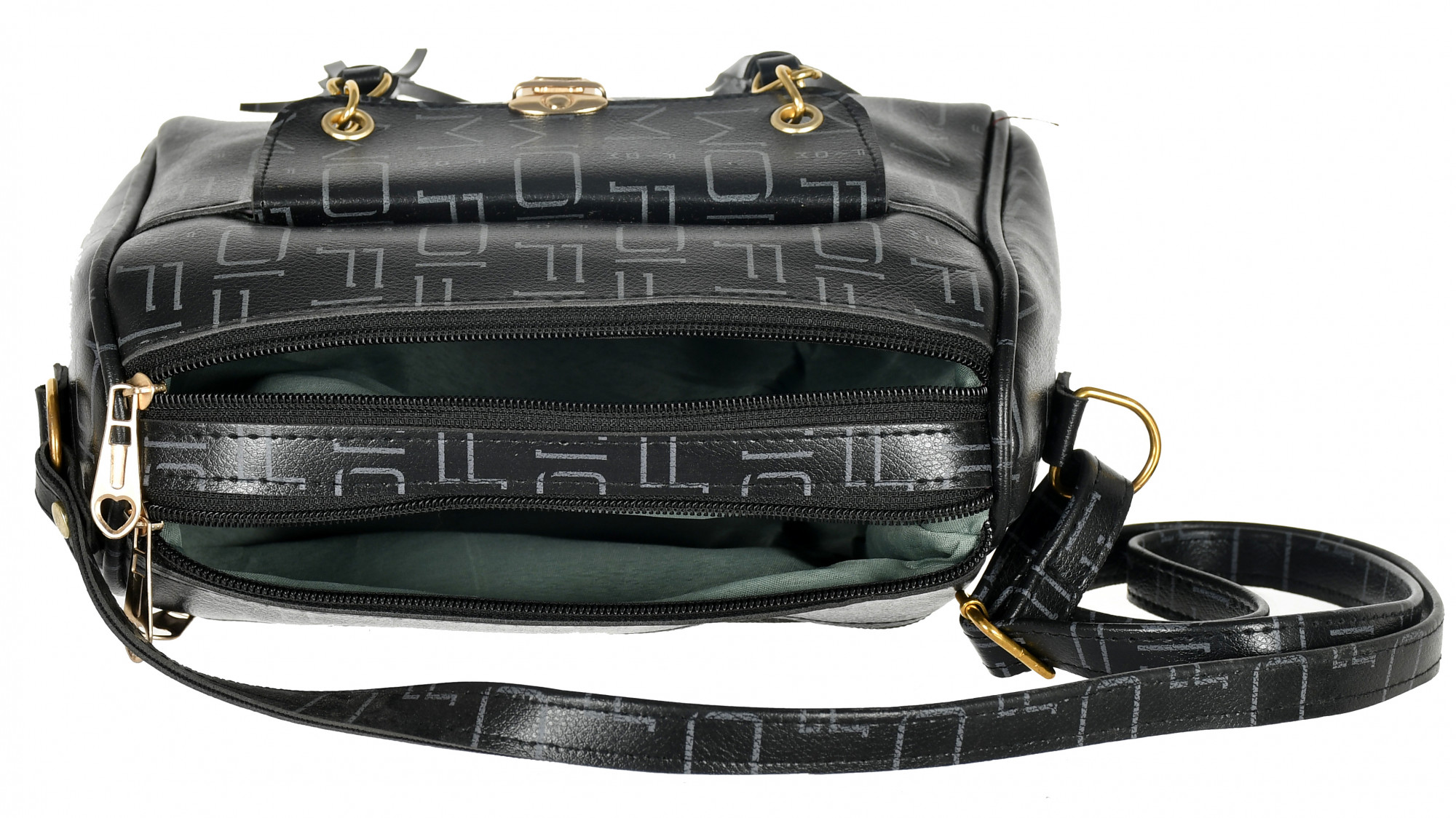 Kuber Industries Crossbody Bag for Women Stylish Designer Purse with Adjustable Shoulder Strap (Set of 2,Black & Peach)