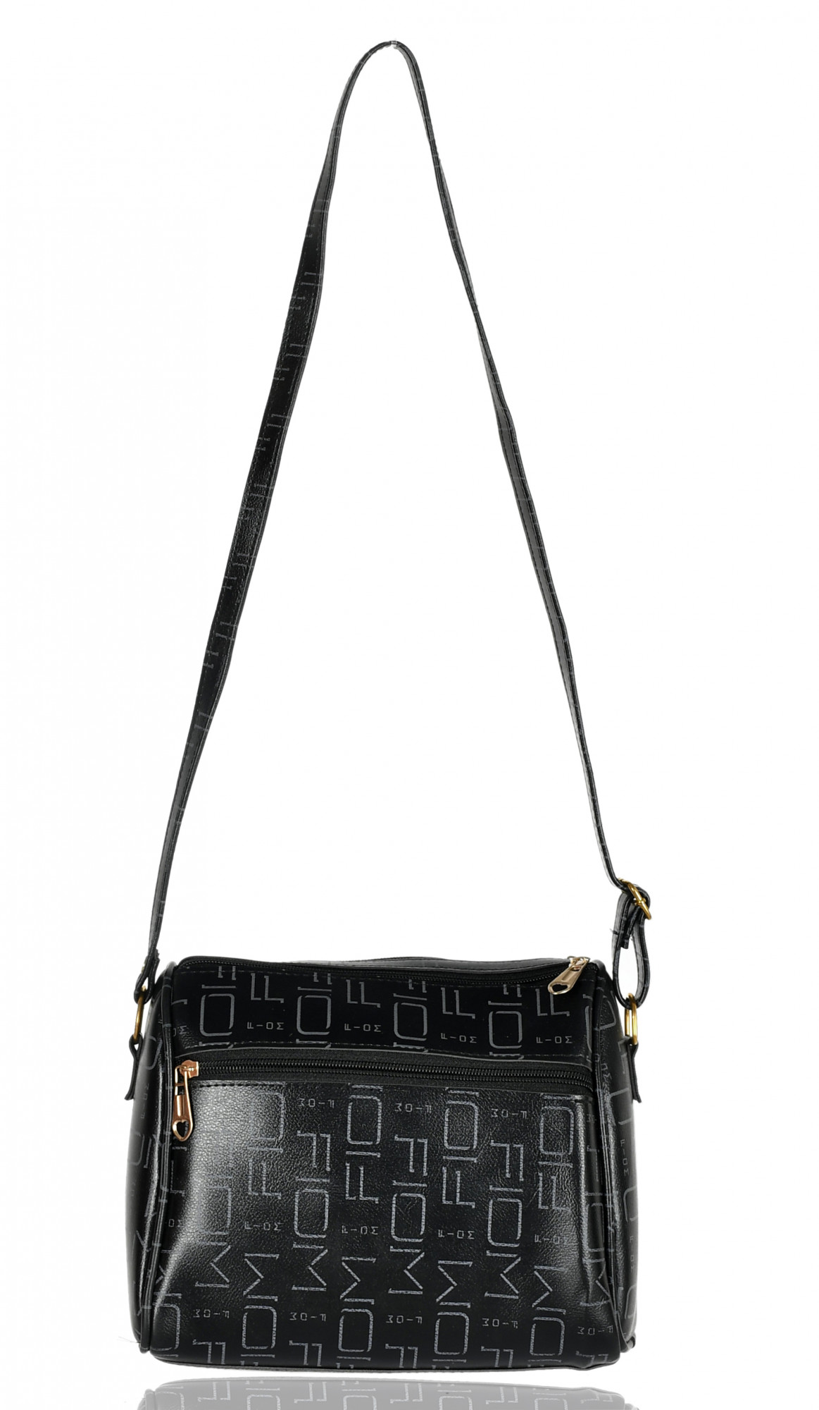 Kuber Industries Crossbody Bag for Women Stylish Designer Purse with Adjustable Shoulder Strap (Set of 2,Black & Peach)