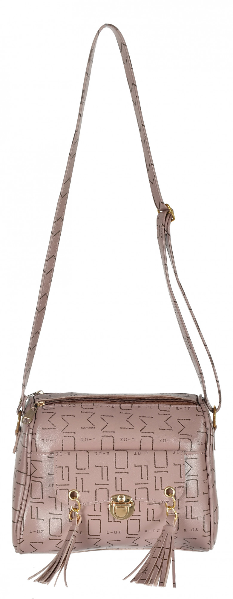 Kuber Industries Crossbody Bag for Women Stylish Designer Purse with Adjustable Shoulder Strap (Set of 2,Brown & Peach)