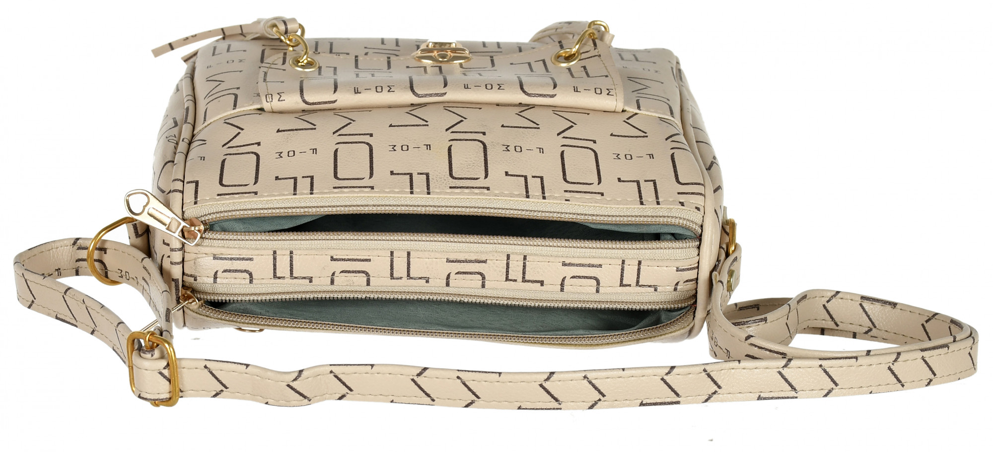 Kuber Industries Crossbody Bag for Women Stylish Designer Purse with Adjustable Shoulder Strap (Set of 2,Cream & Peach)