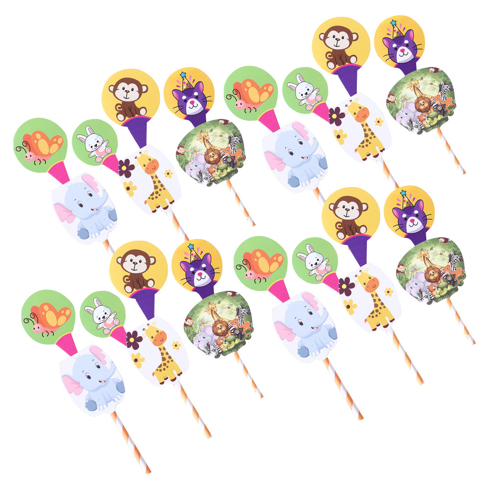 Kuber Industries Cupcake Toppers | Cardboard Cupcake Picks |Decorations Supplies for Farewell | Birthday Party | Theme Cupcake Topper | 98 Pieces | DT-2099 | Multicolor