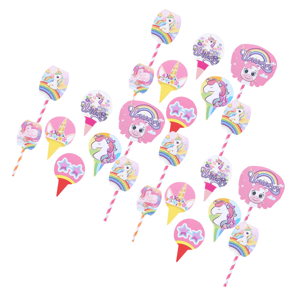 Kuber Industries Cupcake Toppers | Cardboard Cupcake Picks |Decorations Supplies for Farewell | Birthday Party | Theme Cupcake Topper | 21 Pieces | DT-2171 | Multicolor