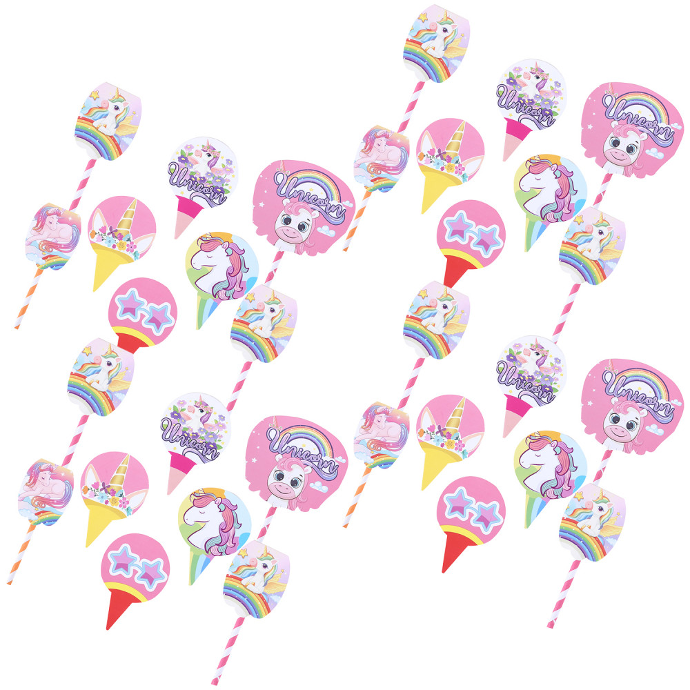 Kuber Industries Cupcake Toppers | Cardboard Cupcake Picks |Decorations Supplies for Farewell | Birthday Party | Theme Cupcake Topper | 49 Pieces | DT-2171 | Multicolor