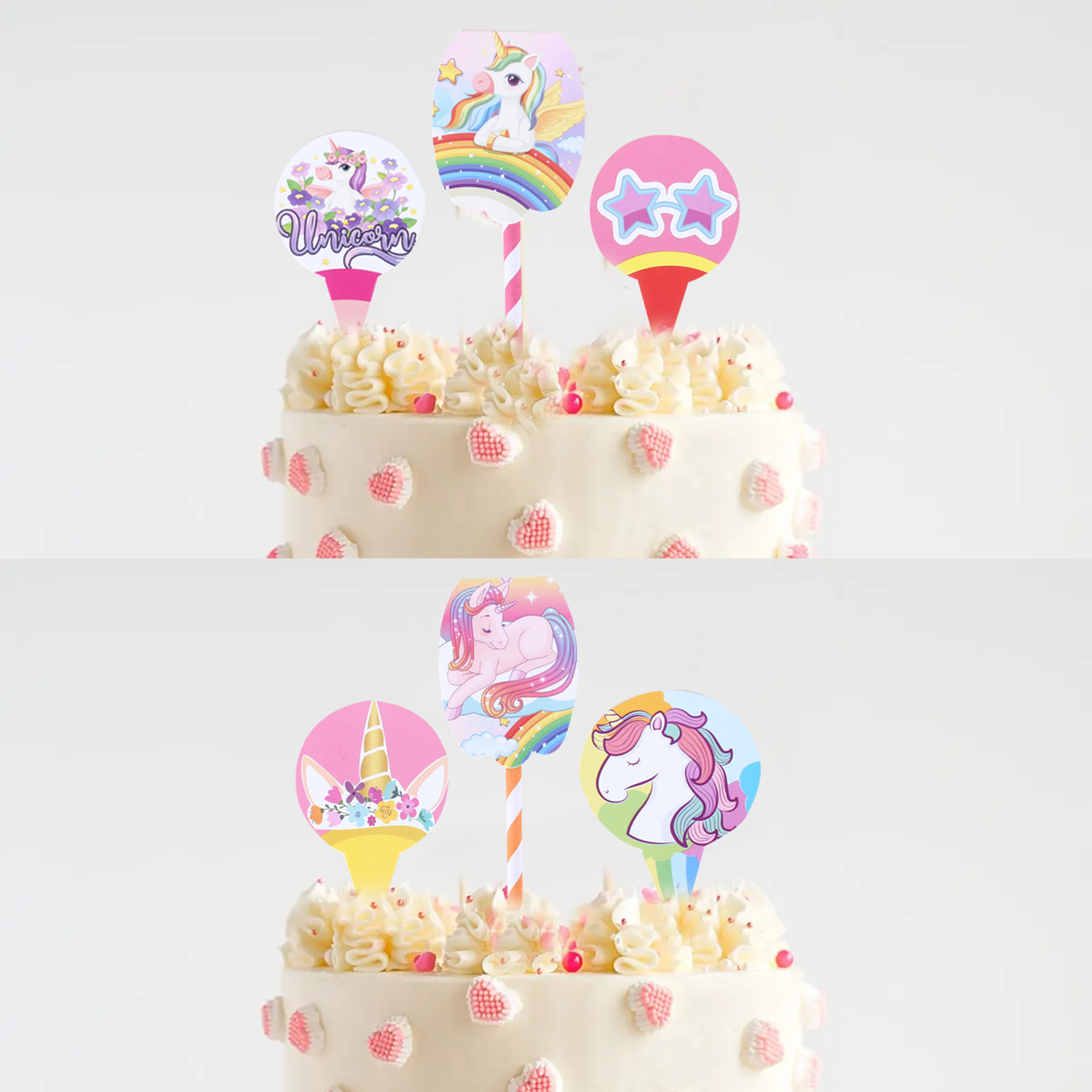 Kuber Industries Cupcake Toppers | Cardboard Cupcake Picks |Decorations Supplies for Farewell | Birthday Party | Theme Cupcake Topper | 49 Pieces | DT-2171 | Multicolor