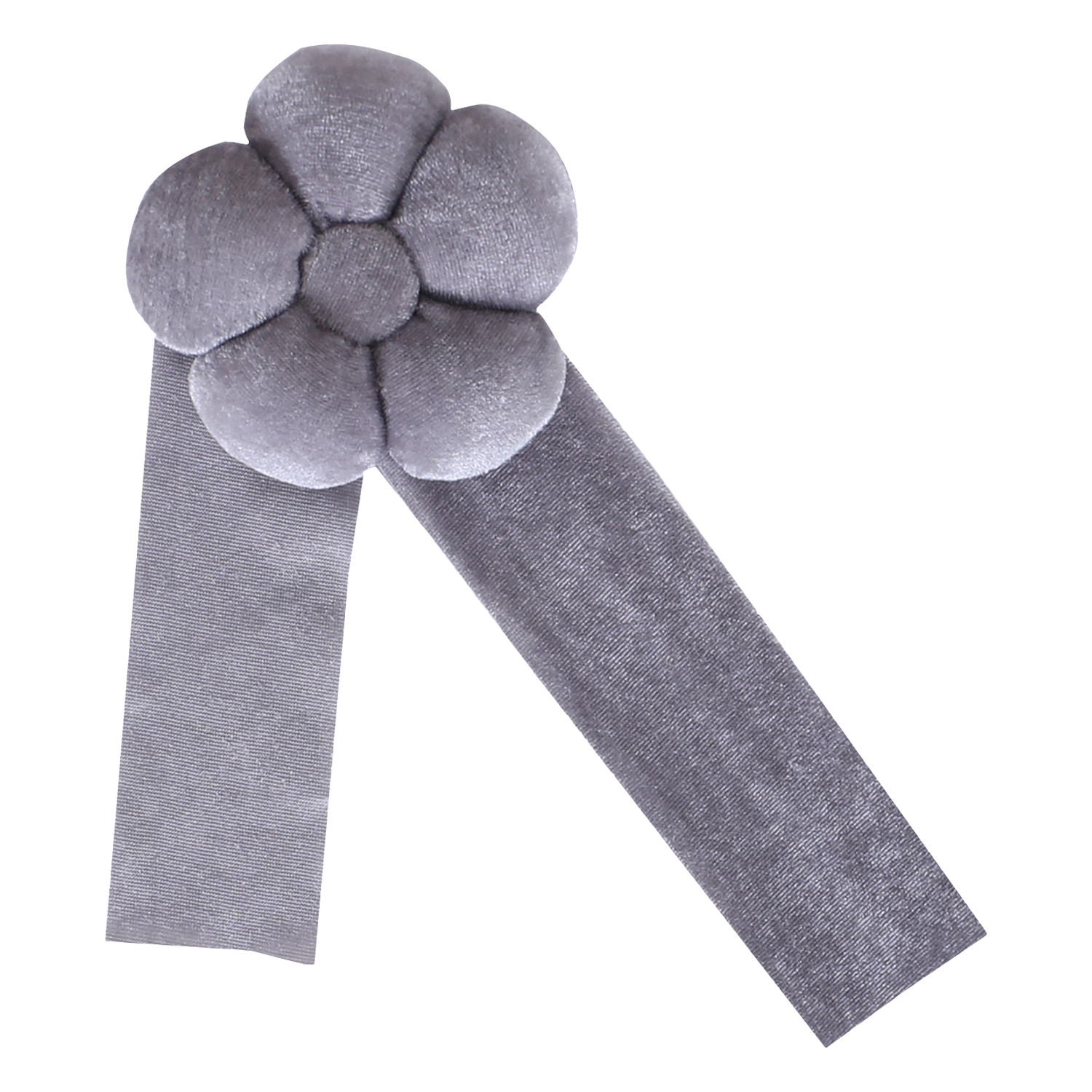 Kuber Industries Curtain Tassel | Velvet Flower Tieback Curtain Tassel |Tassel for Home Decorative | 2 Pieces Drape Tie Back Tassel for Home | Office | Gray
