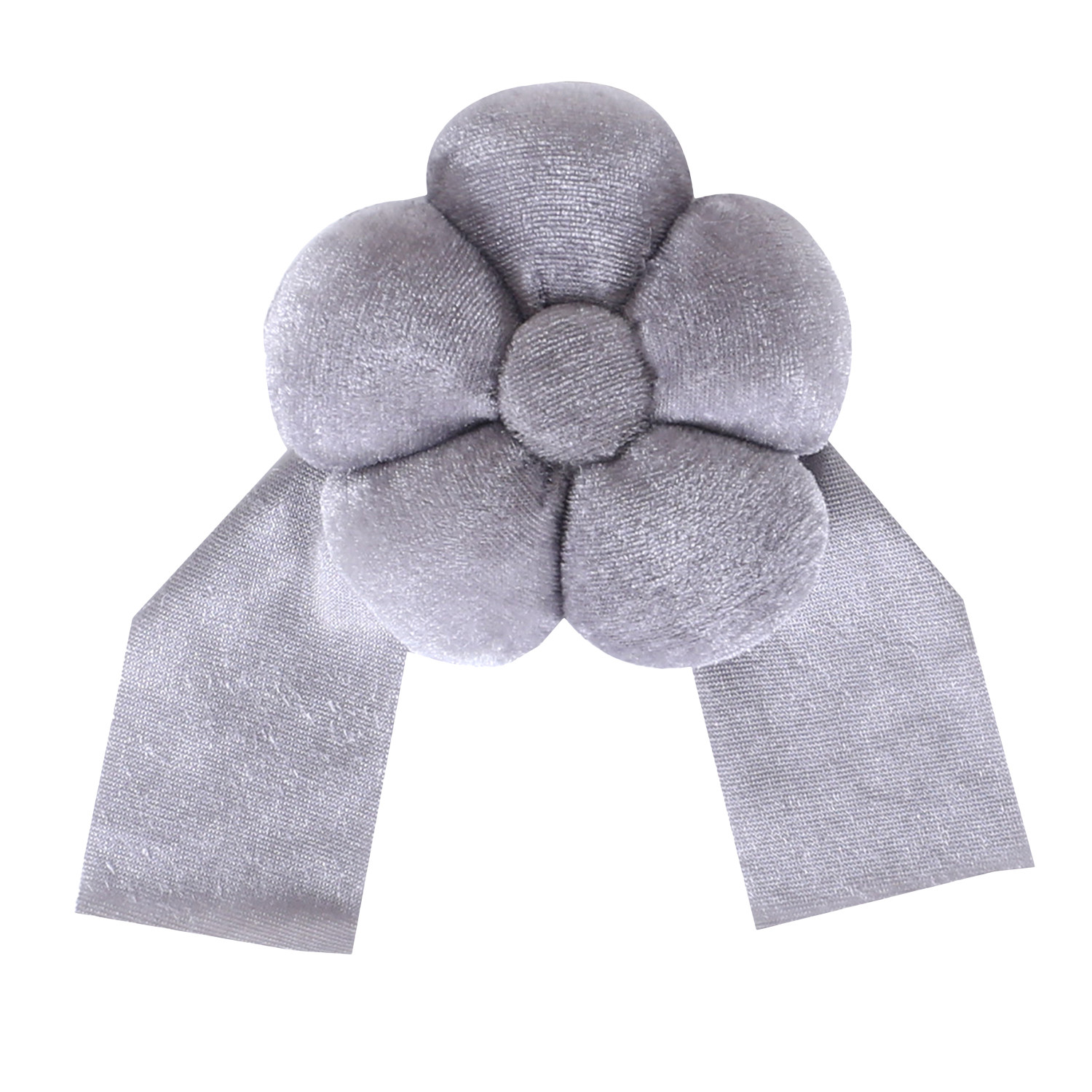 Kuber Industries Curtain Tassel | Velvet Flower Tieback Curtain Tassel |Tassel for Home Decorative | 2 Pieces Drape Tie Back Tassel for Home | Office | Gray