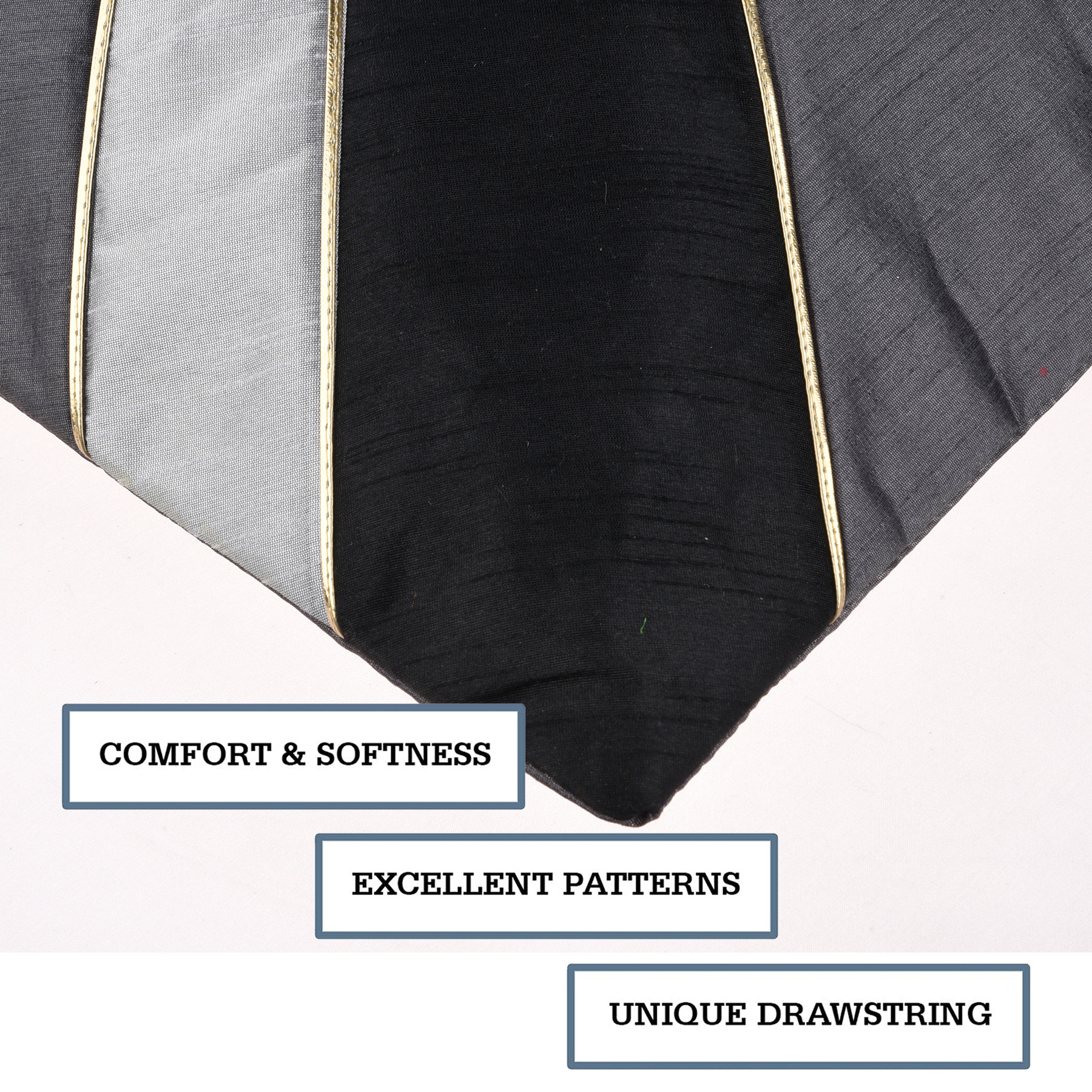 Kuber Industries Cushion Cover  Pillow Covers for Sofa  Throw Cushion Cover  Dupion Polyester Cushion Covers  Grey Patang Wire Cushion Covers  Set of 5  16 Inch  Black