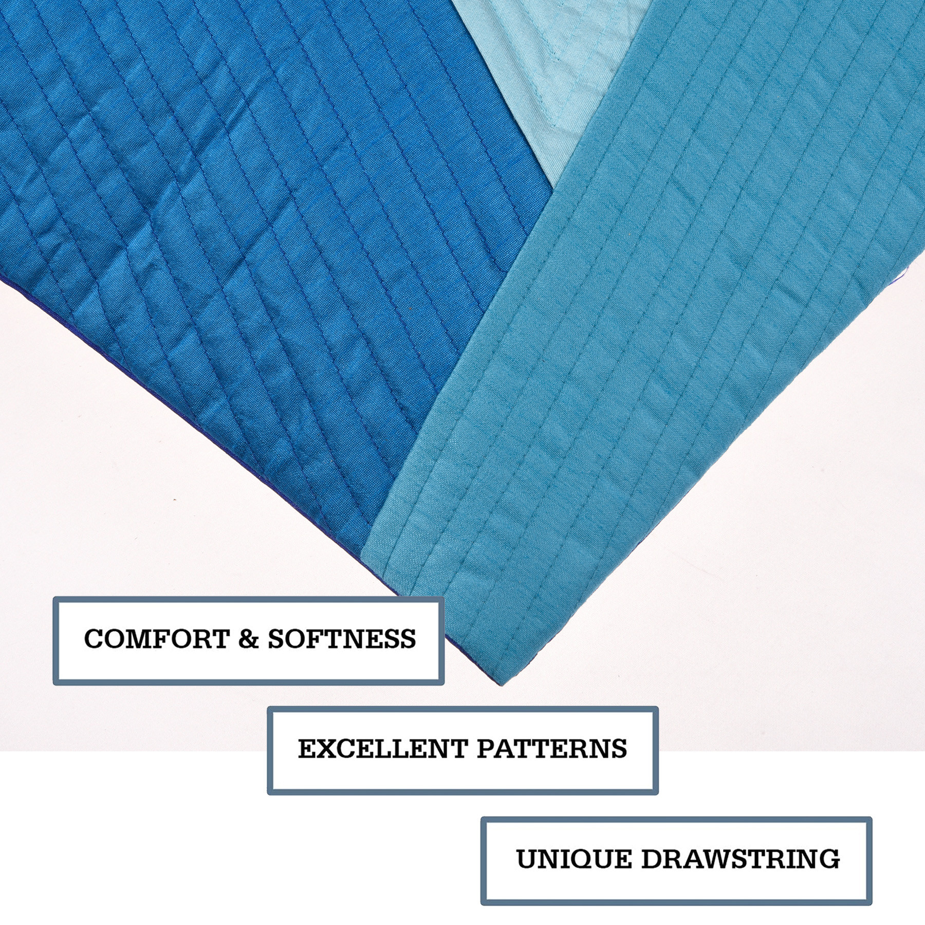 Kuber Industries Cushion Cover | Pillow Covers for Sofa | Throw Cushion Cover | Dupion Polyester Cushion Covers | 4 In 1 Triangular Cushion Covers | Set of 5 | 16 Inch | Blue