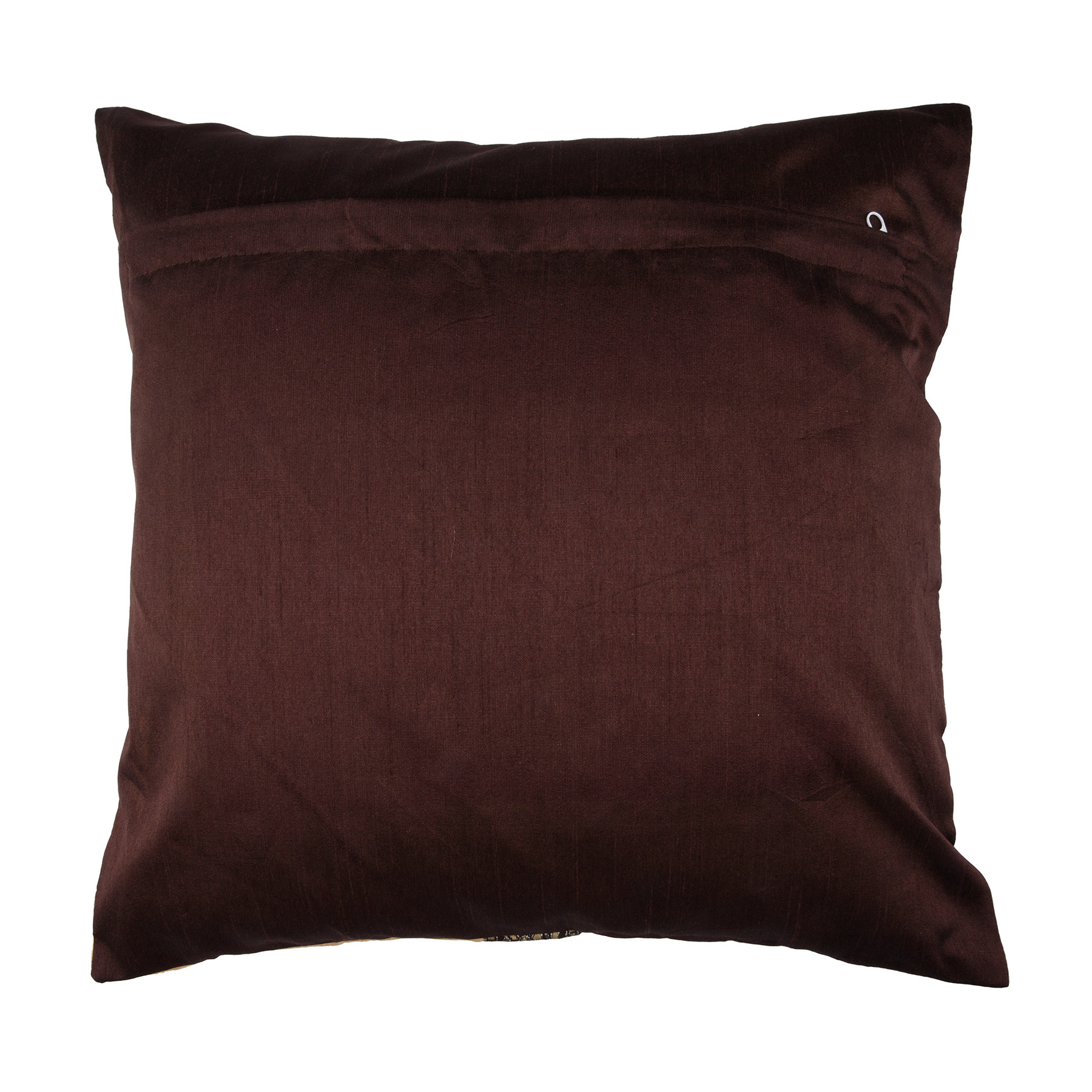 Kuber Industries Cushion Cover | Pillow Covers for Sofa | Throw Cushion Cover | Dupion Polyester Cushion Covers | Center Lace Cushion Covers | Set of 5 | 16 Inch | Brown