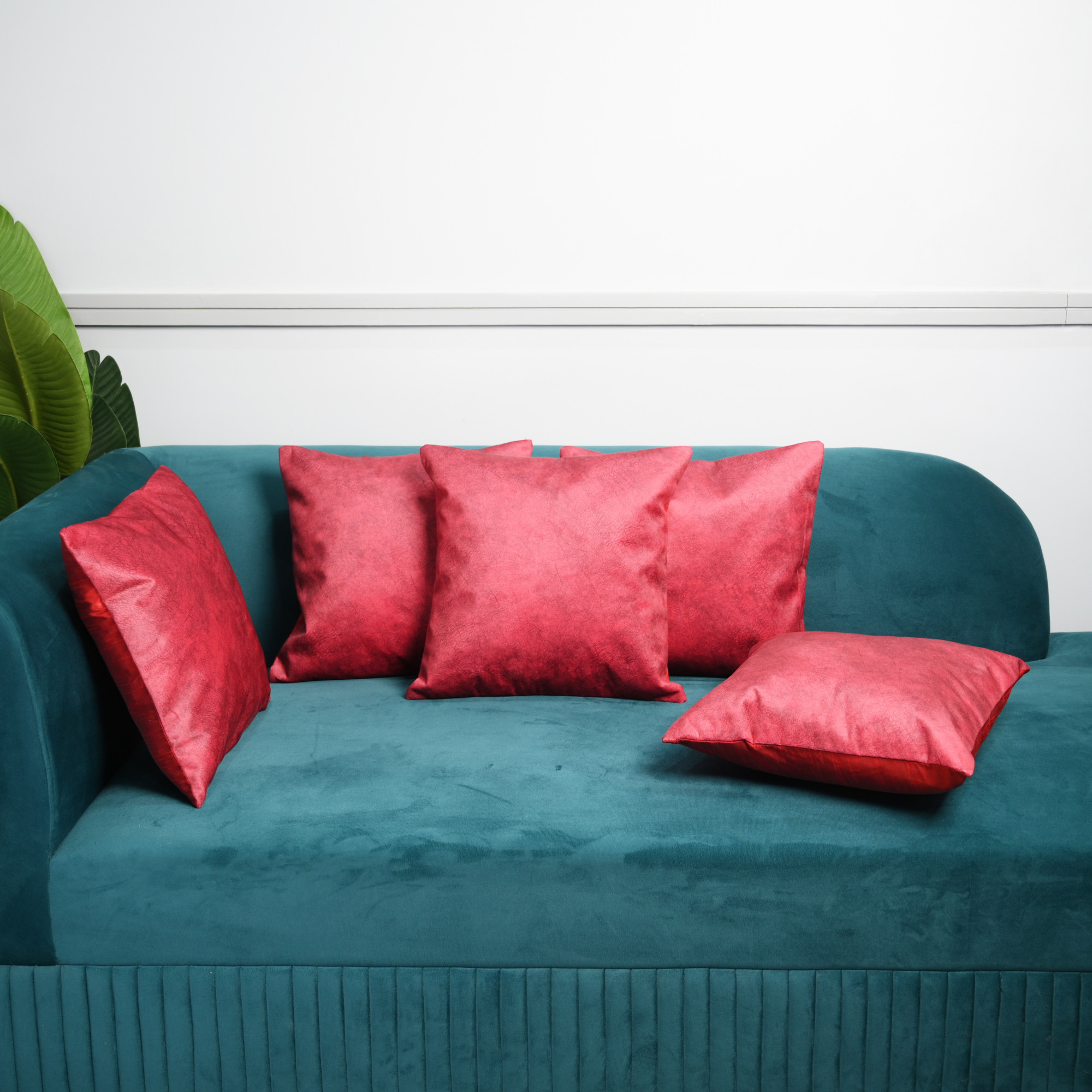 Kuber Industries Cushion Cover  Pillow Covers for Sofa  Throw Cushion Cover  Sleeve Cushion Cover  Cushion Case for Decor  Broken Wall Texture Cushion Cover  16 Inch  Set of 5  Pink