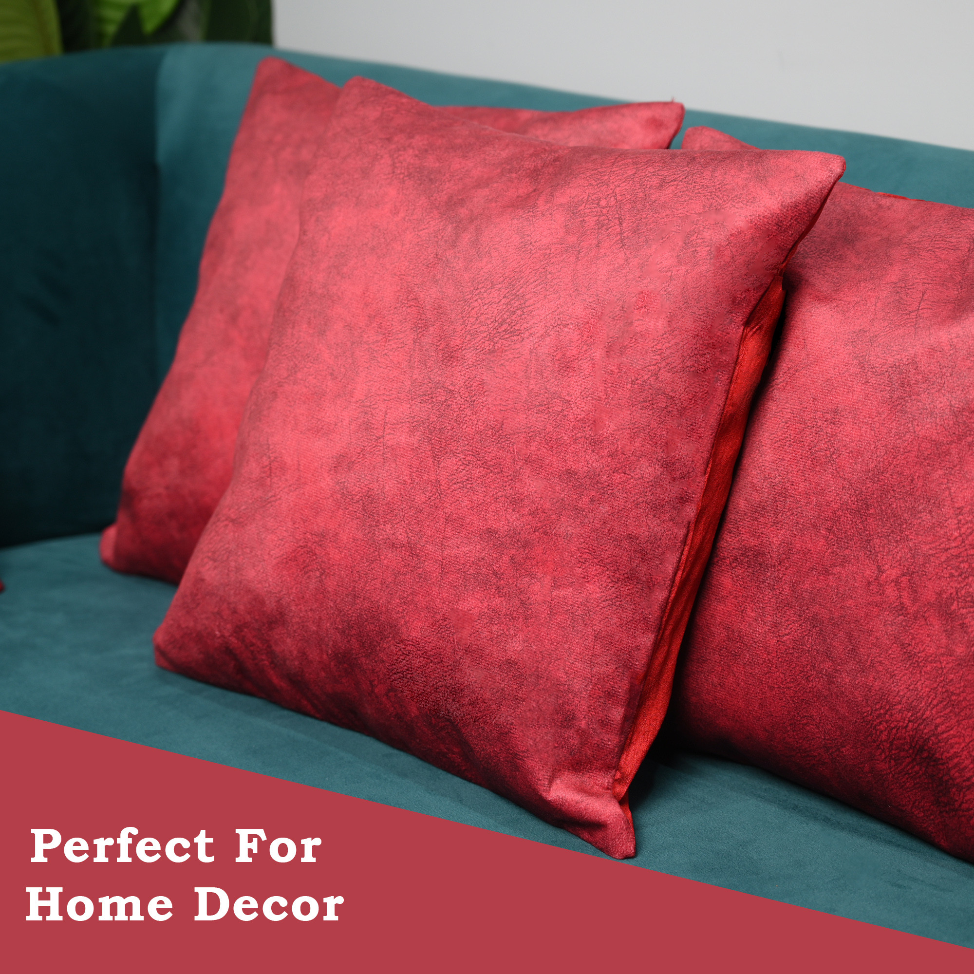 Kuber Industries Cushion Cover  Pillow Covers for Sofa  Throw Cushion Cover  Sleeve Cushion Cover  Cushion Case for Decor  Broken Wall Texture Cushion Cover  16 Inch  Set of 5  Pink