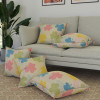 Kuber Industries Cushion Cover | Square Cushion Covers | Cotton Cushion Covers | Multi-Flower Design Cushion Covers with Tassels | Set of 5 | 16 Inch | Cream