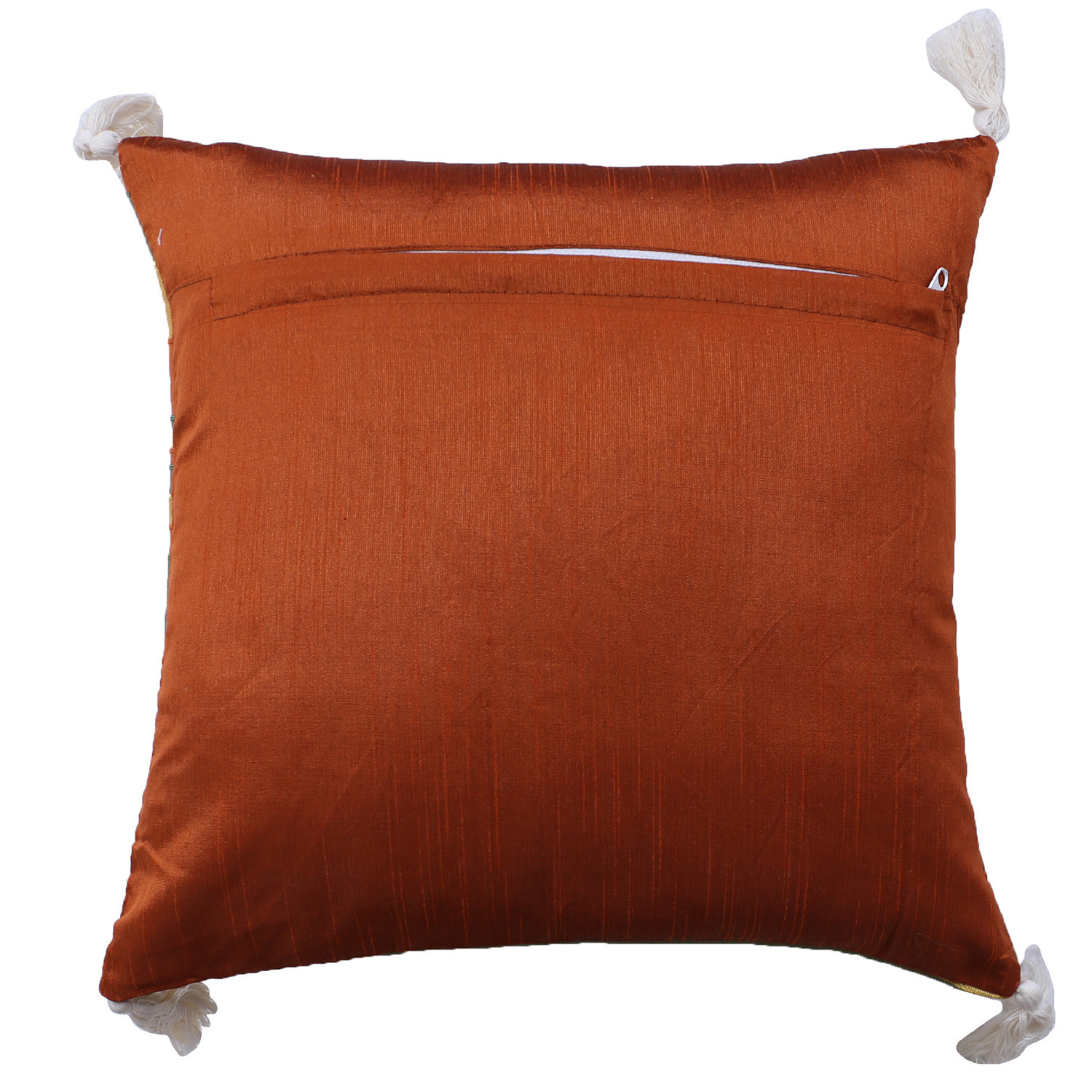 Kuber Industries Cushion Cover With Corner Tassel|Ractangle Cushion Covers|Sofa Cushion Covers|Cushion Covers 16 inch x 16 inch|Cushion Cover Set of 5 (Multicolor)