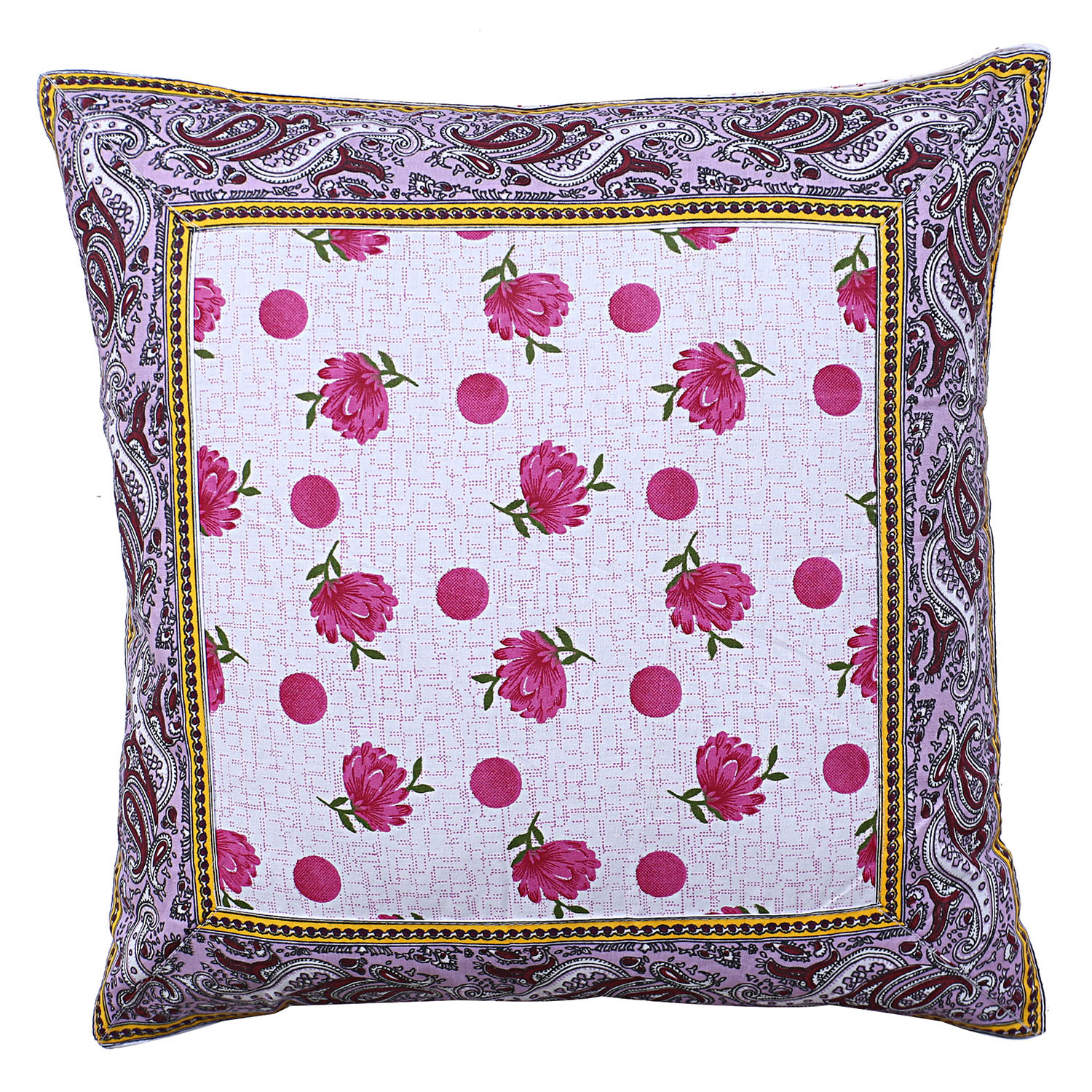 Kuber Industries Cushion Cover|Ractangle Cushion Covers|Sofa Cushion Covers|Cushion Covers 16 inch x 16 inch|Cushion Cover Set of 5| (Pink)