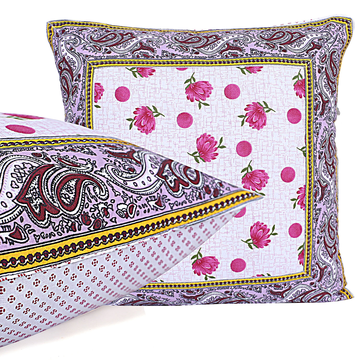 Kuber Industries Cushion Cover|Ractangle Cushion Covers|Sofa Cushion Covers|Cushion Covers 16 inch x 16 inch|Cushion Cover Set of 5| (Pink)