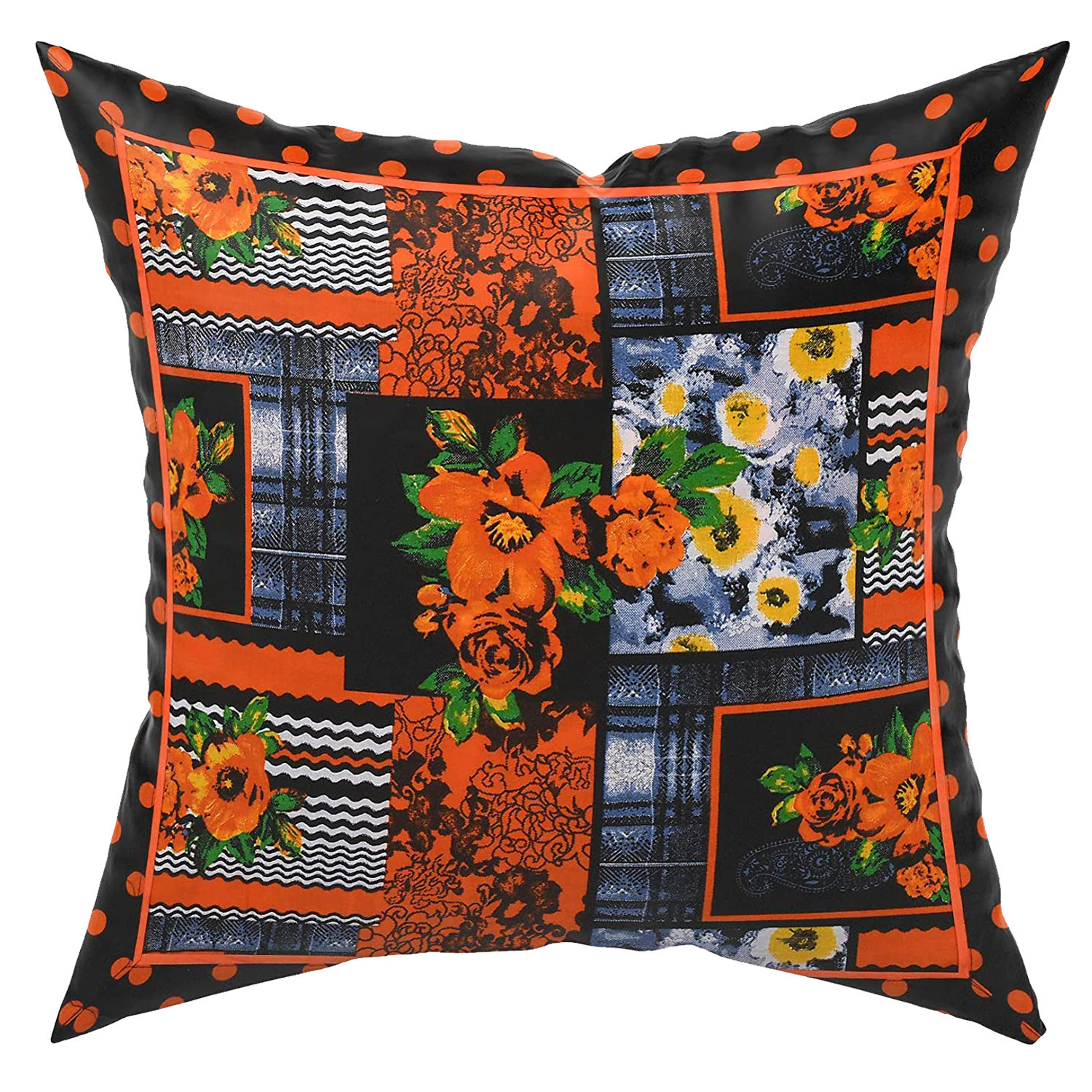 Kuber Industries Cushion Cover|Ractangle Cushion Covers|Sofa Cushion Covers|Cushion Covers 16 inch x 16 inch|Cushion Cover Set of 5 (Orange)