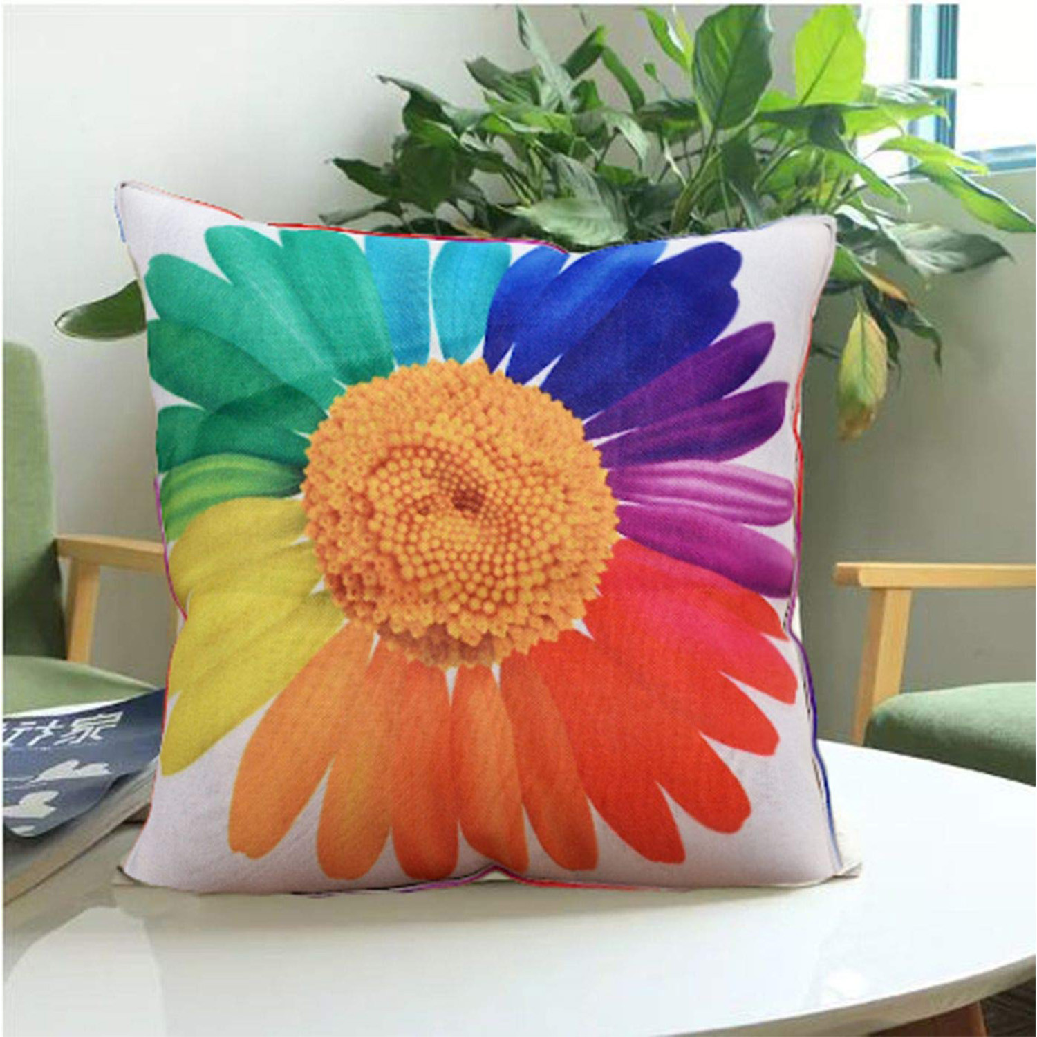 Kuber Industries Cushion Cover|Ractangle Cushion Covers|Sofa Cushion Covers|Cushion Covers 16 inch x 16 inch|Cushion Cover Set of 5|WHITE