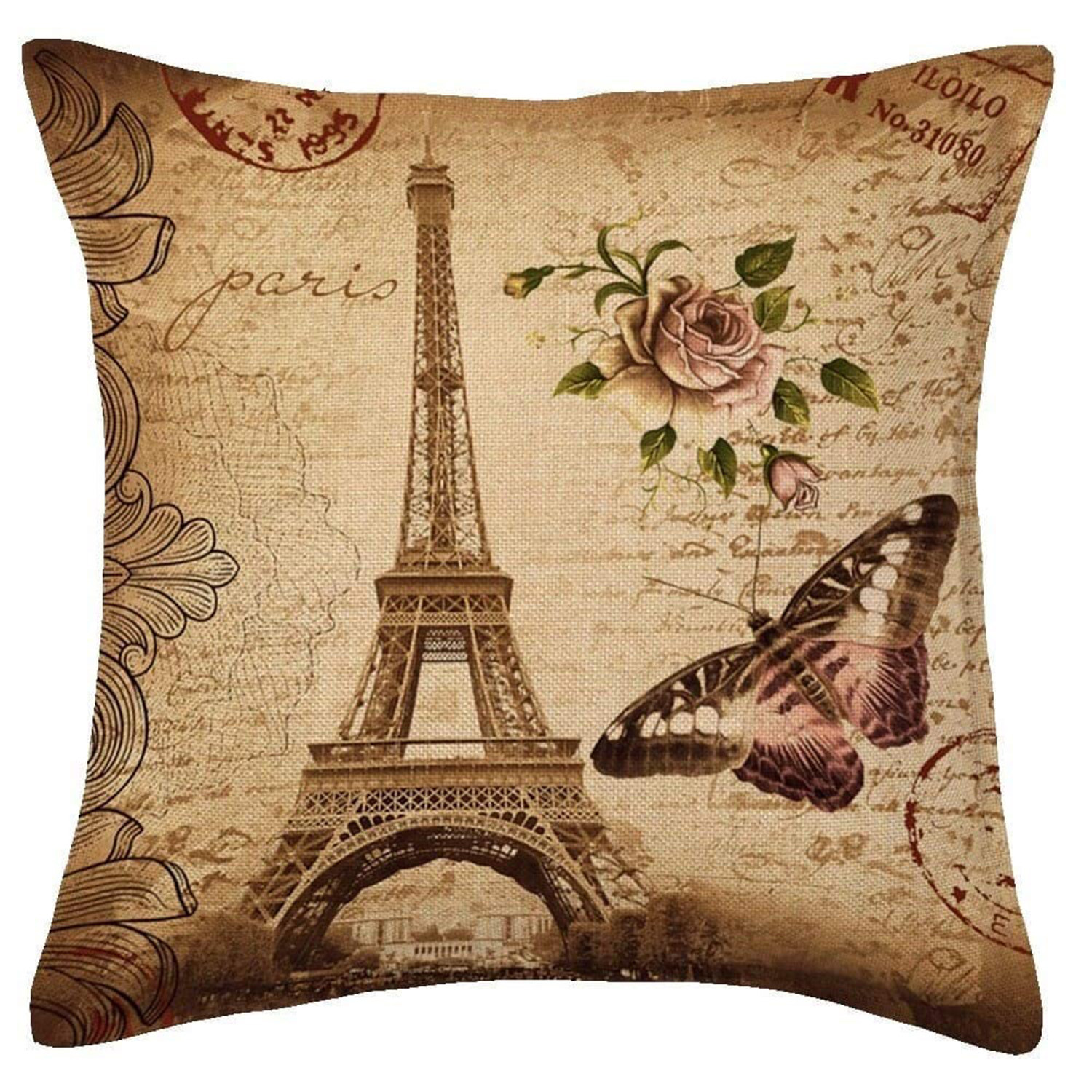 Kuber Industries Cushion Cover|Ractangle Cushion Covers|Sofa Cushion Covers|Cushion Covers 16 inch x 16 inch|Cushion Cover Set of 5 (Brown)