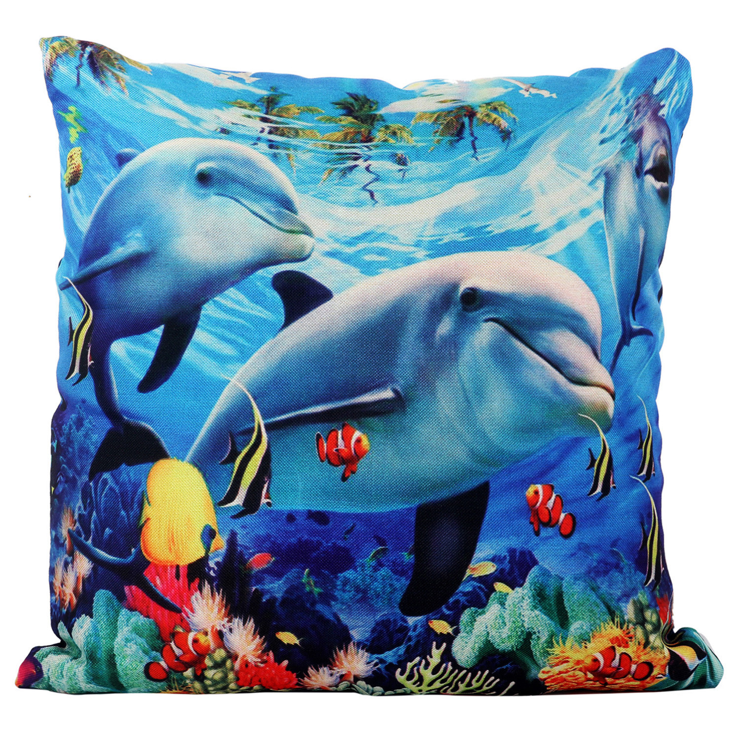 Kuber Industries Cushion Cover|Ractangle Cushion Covers|Sofa Cushion Covers|Cushion Covers 16 inch x 16 inch|Cushion Cover Set of 5 (Blue)