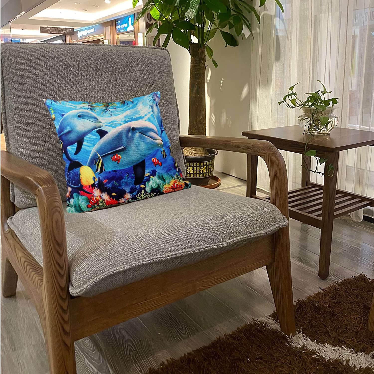 Kuber Industries Cushion Cover|Ractangle Cushion Covers|Sofa Cushion Covers|Cushion Covers 16 inch x 16 inch|Cushion Cover Set of 5 (Blue)