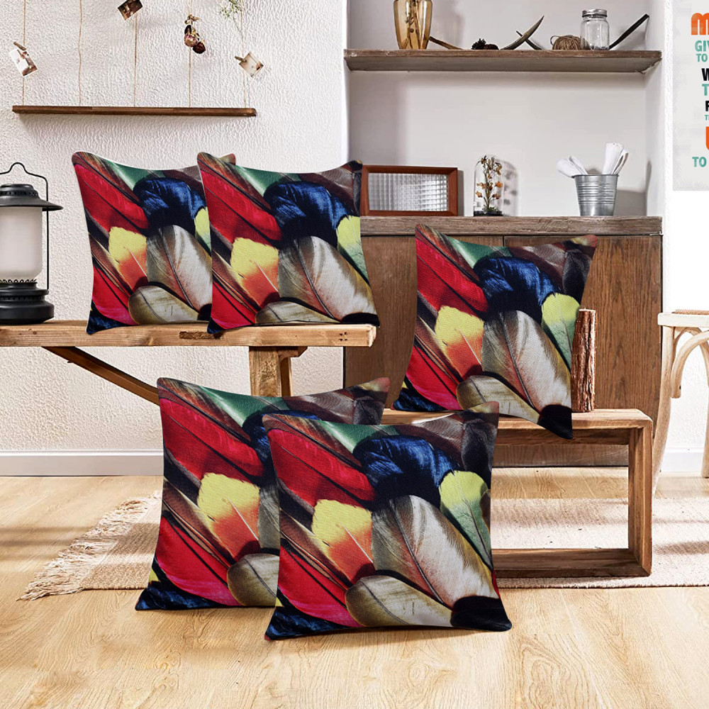 Kuber Industries Cushion Cover|Sofa Cushion Covers|Cushion Covers 16 inch x 16 inch|Cushion Cover Set of 5 (Multicolor)