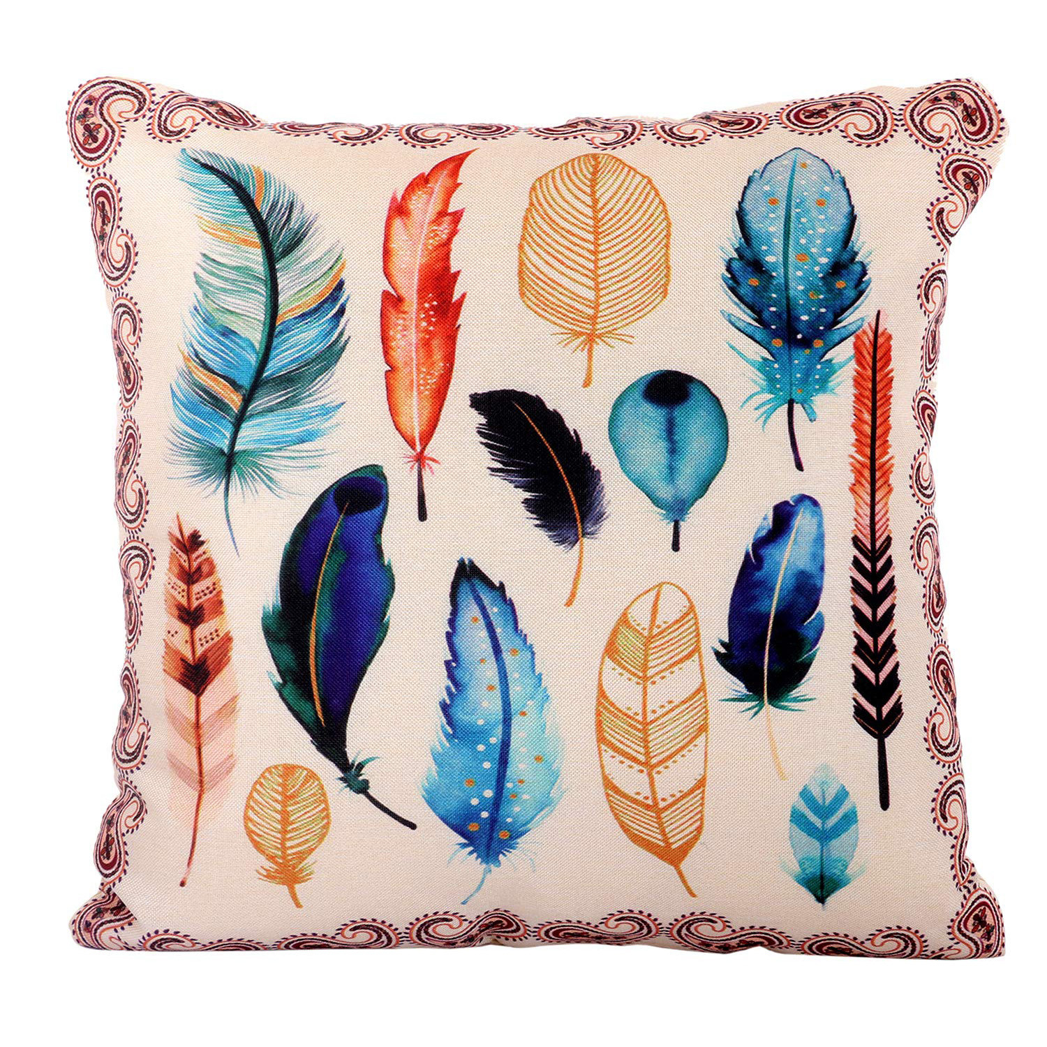Kuber Industries Cushion Cover|Sofa Cushion Covers|Ractangle Cushion Covers|Cushion Covers 16 inch x 16 inch|Cushion Cover Set of 5 (White)