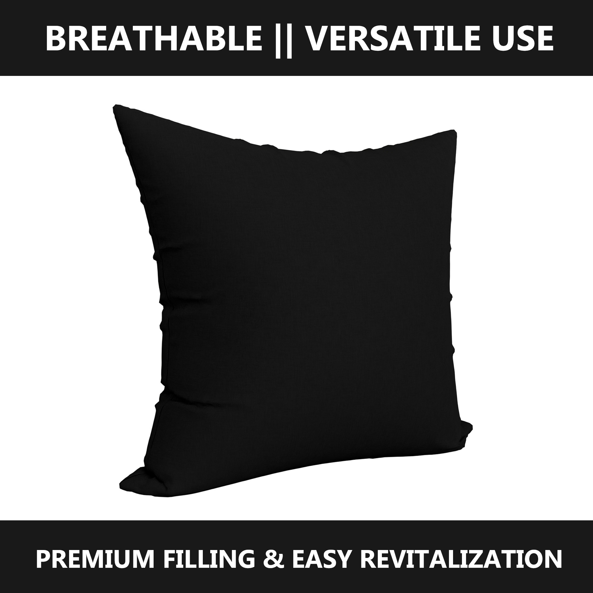 Kuber Industries Cushion Filler  Cotton Cushion Filler  Cushion For Sofa  Cushion Pillow Filler  Premium Sofa Cushion For Hotel-Bedroom  Washable  Odorless  16 Inch  Black