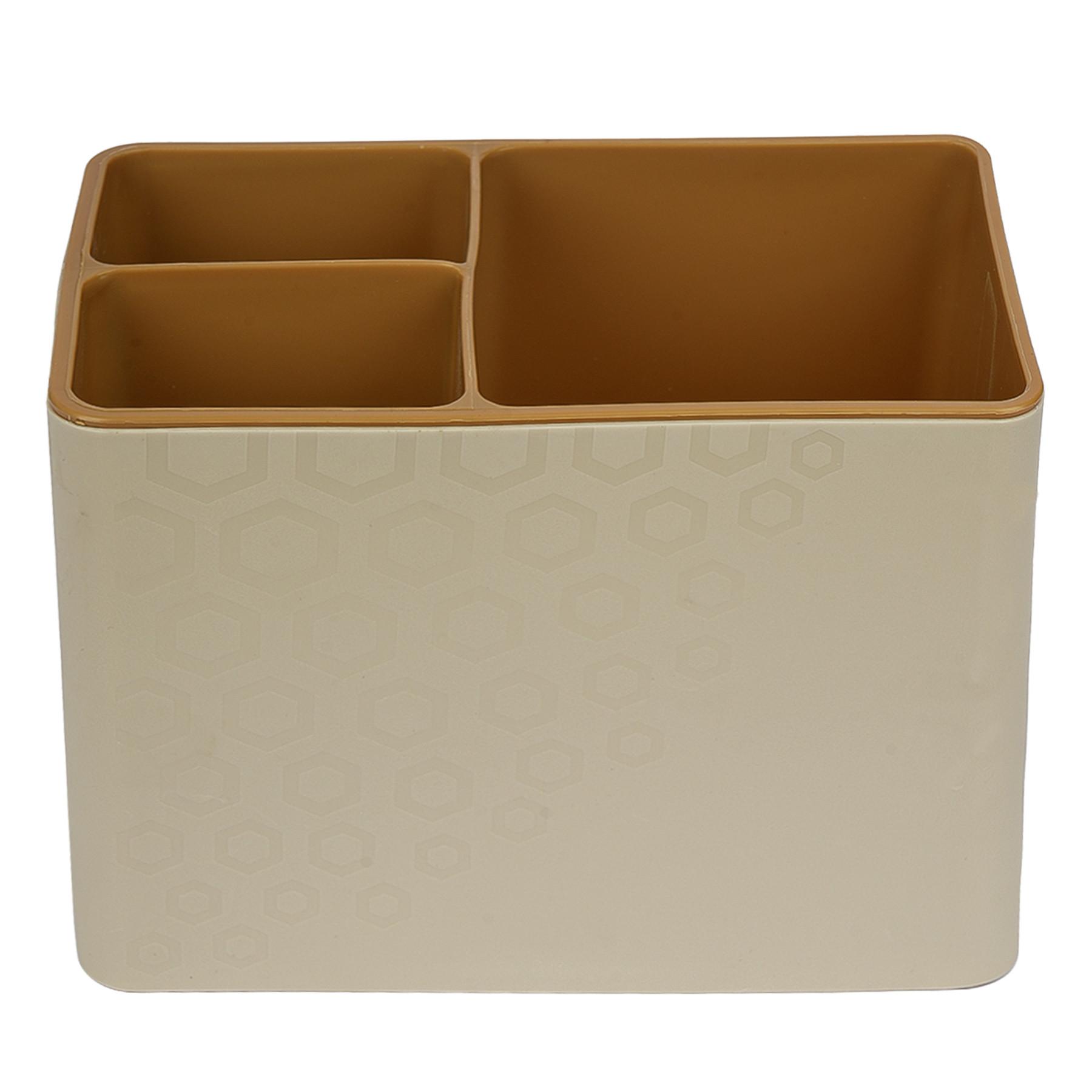 Kuber Industries Cutlery Holder | Plastic Stationery Box | Stationery Organizer | Cutlery Organizer | Kitchen Organizer | InStyle Cutlery Stand | Sandy Brown