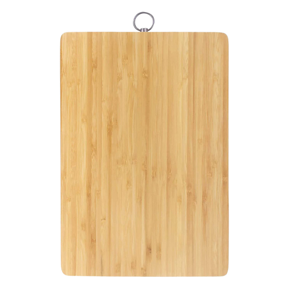 Kuber Industries Cutting Board|Wooden Slicing &amp; Kitchen Chopping Board with Steel Hook for Hanging Fruits,Vegetables (Brown)