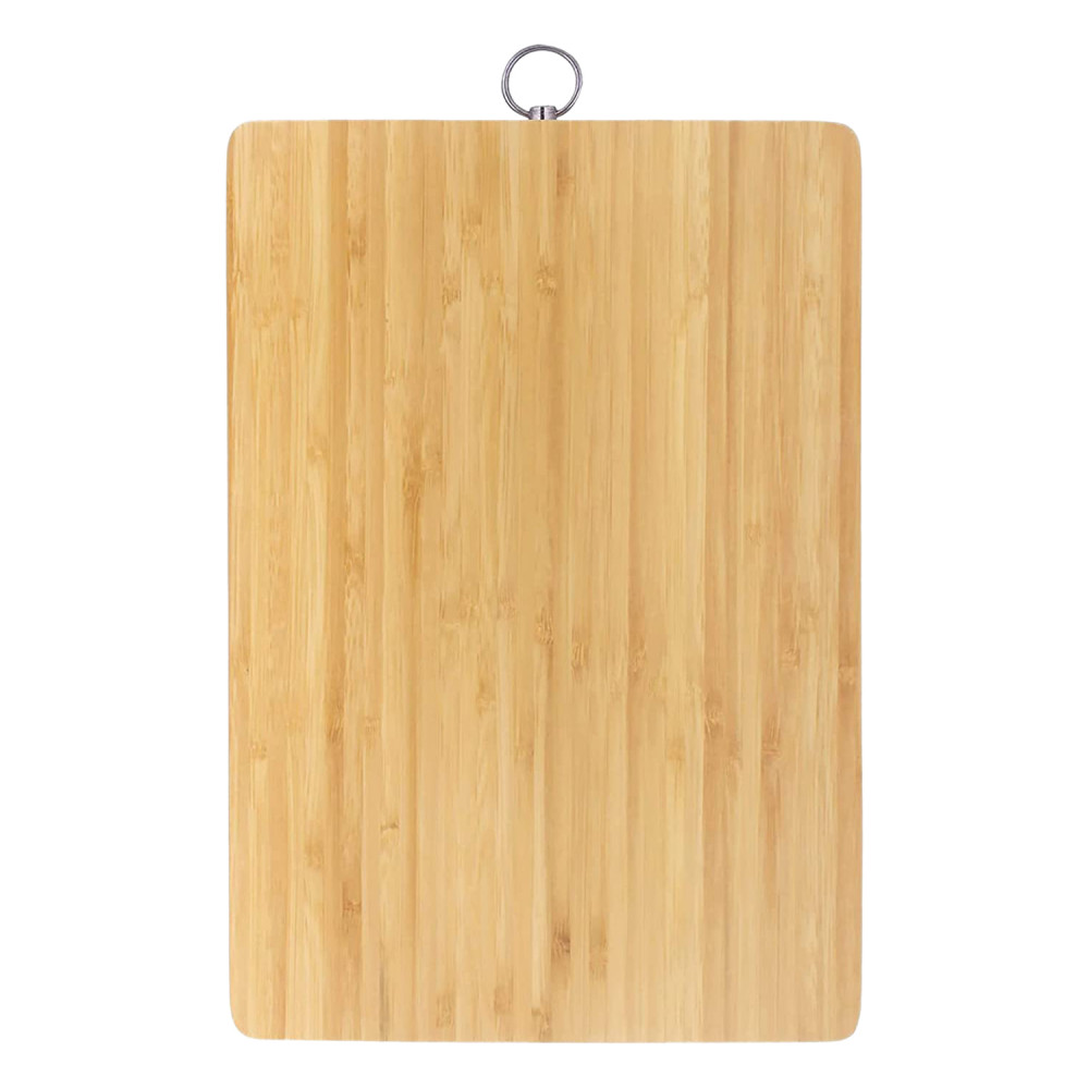 Kuber Industries Cutting Board|Wooden Slicing &amp; Kitchen Chopping Board with Steel Hook for Hanging Fruits,Vegetables (Brown)
