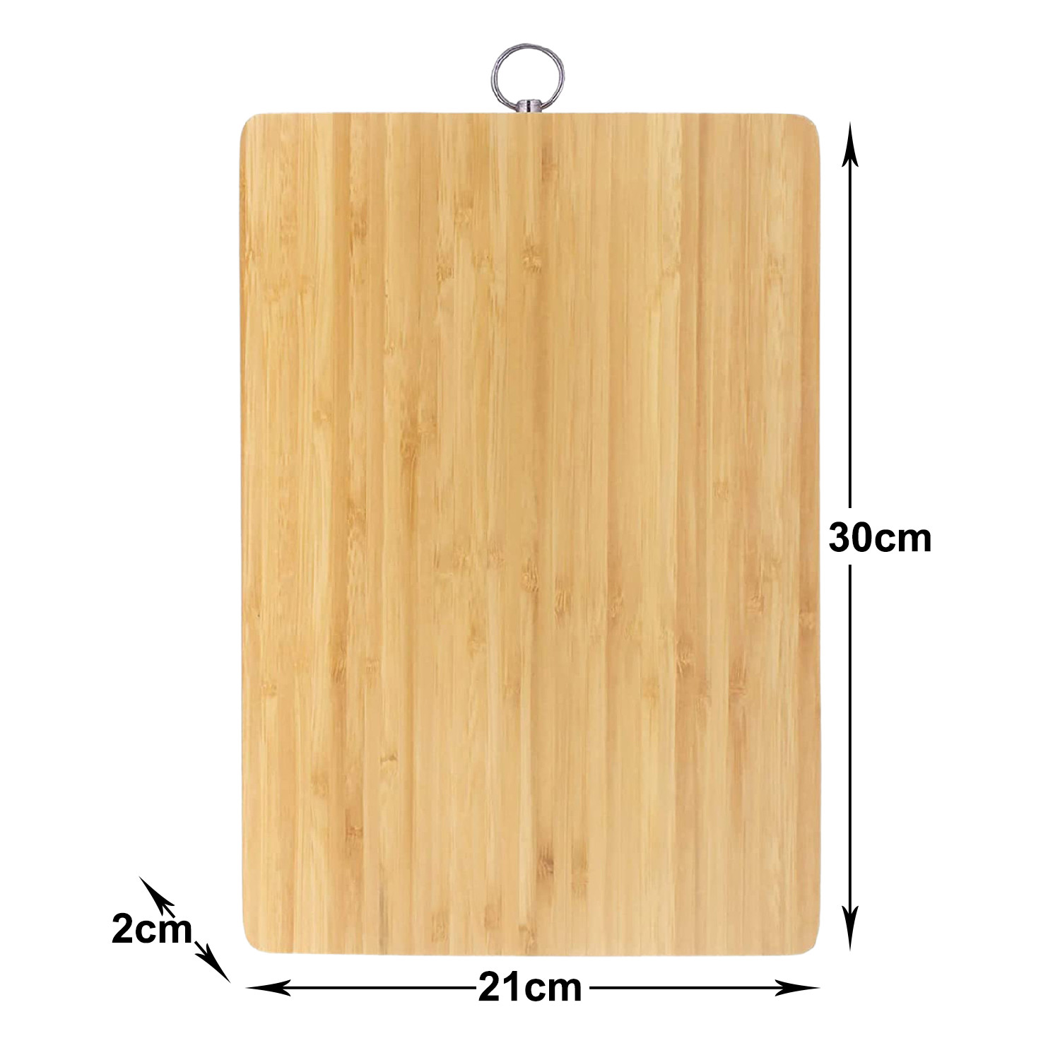 Kuber Industries Cutting Board|Wooden Slicing & Kitchen Chopping Board with Steel Hook for Hanging Fruits,Vegetables (Brown)