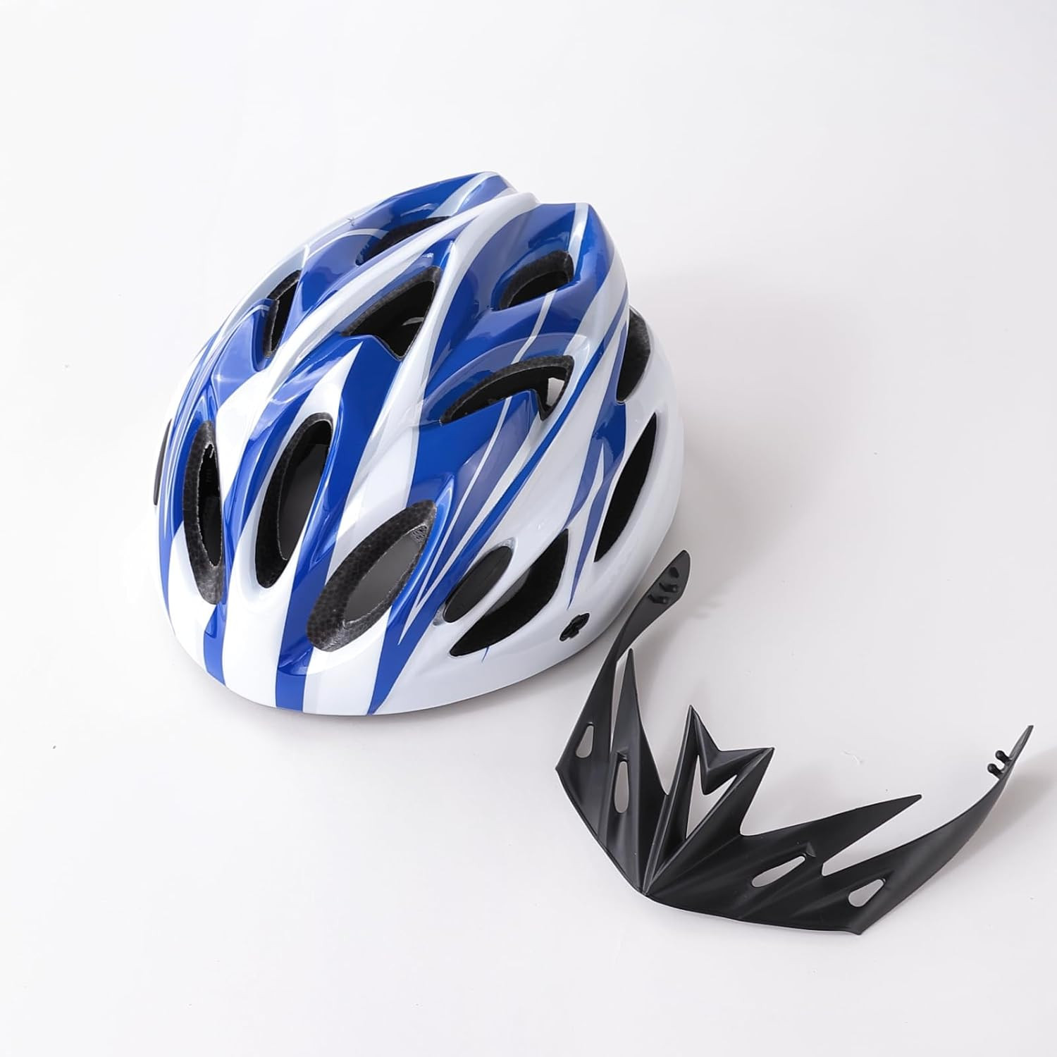 Kuber Industries Cycling Helmet with Detachable Visor|Helmet for Mountain, Road Bike & Skating|Breathable & Adjustable Bicycle Helmet|Ideal for Adults and Kids (White)