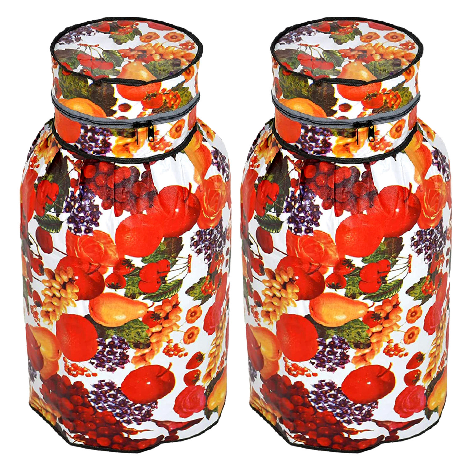 Kuber Industries Cylinder Cover | PVC LPG Cylinder Cover | Washable & Dustproof | Fruit Print Cylinder Tank Cover | Kitchen Cylinder Cover | LPG Gas Tank Cover | Multicolor
