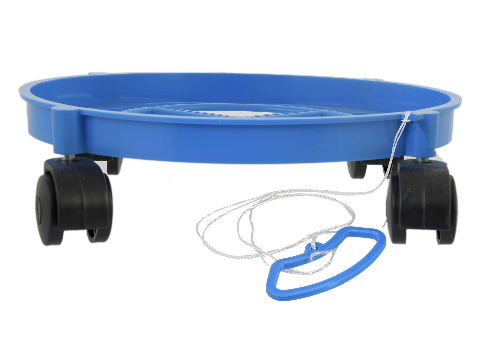 Kuber industries Cylinder Easily Movable Plastic Trolley Stand with Wheels (Blue)