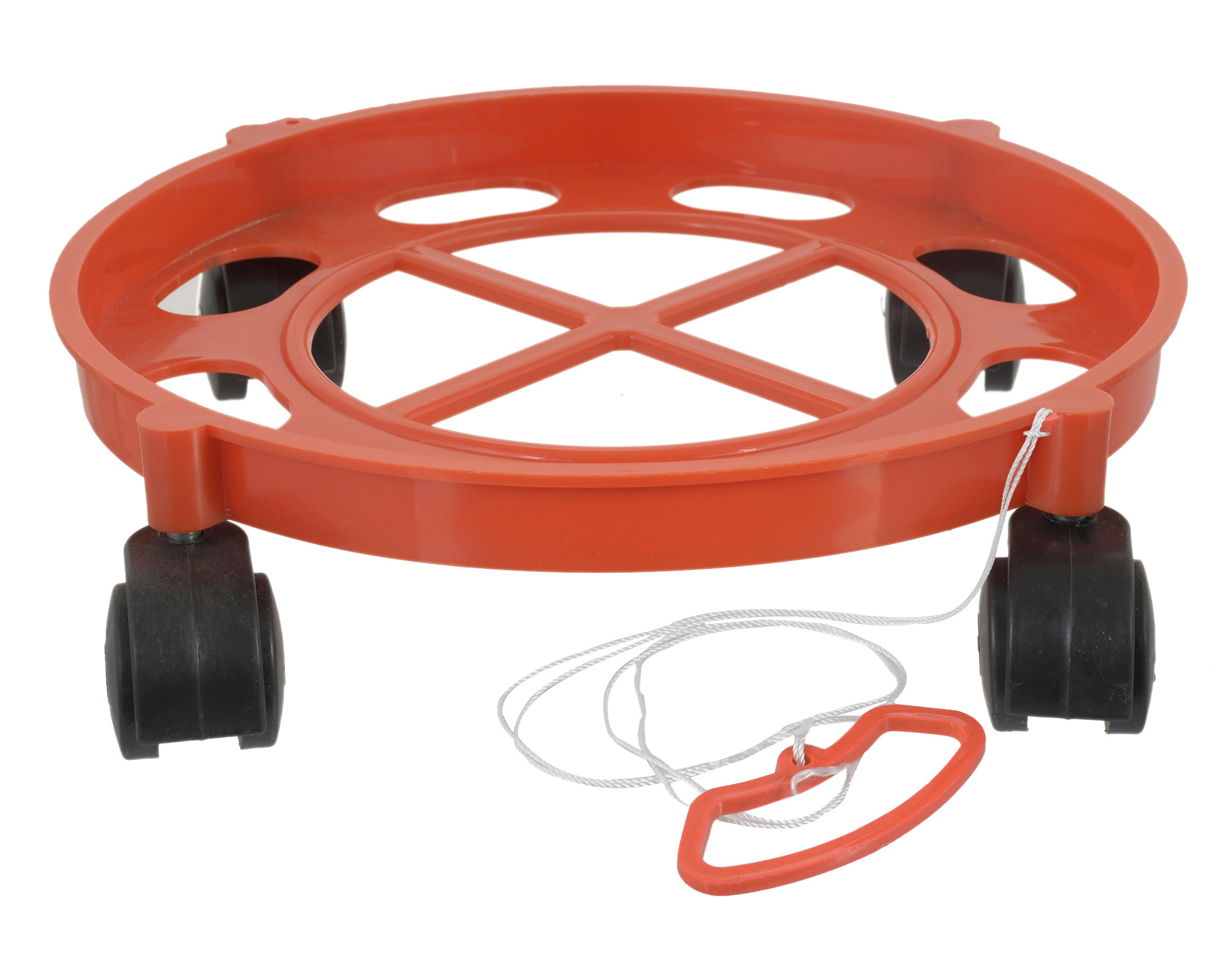 Kuber industries Cylinder Easily Movable Plastic Trolley Stand with Wheels (Blue & Red)